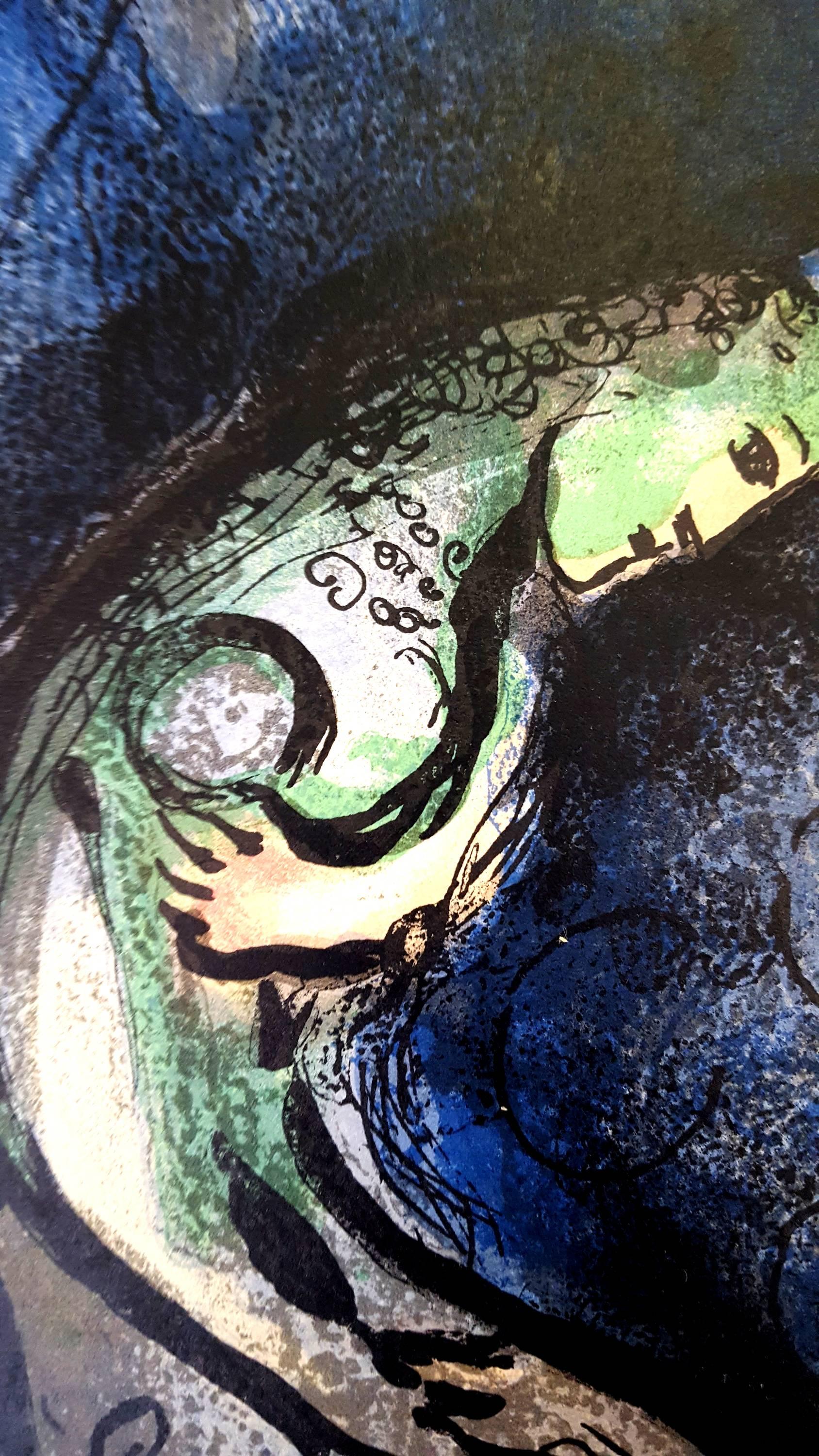 Marc Chagall - Die Bibel - Ahasuerus schickt Vasthi an Land  - Original Lithographie im Angebot 3