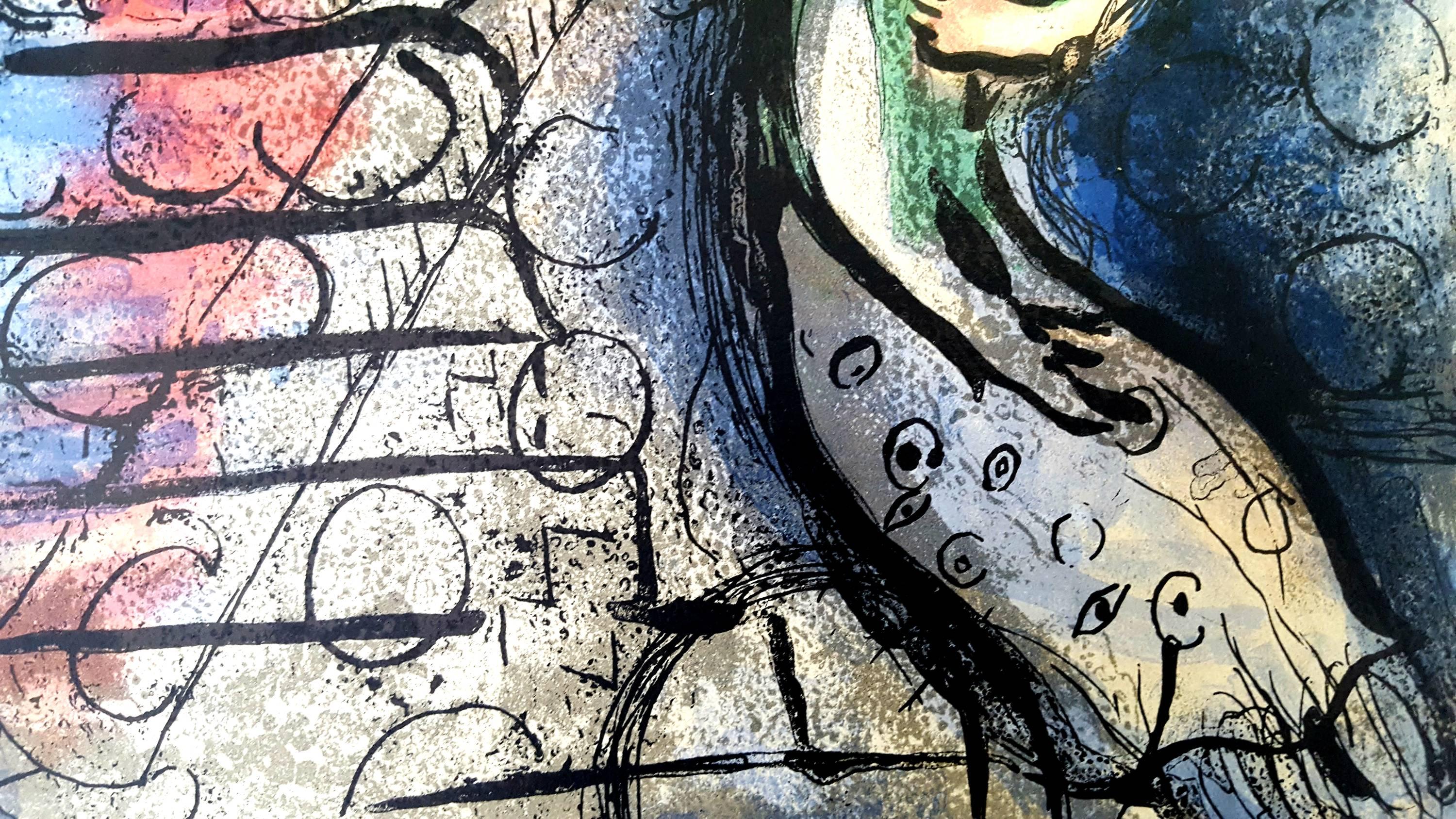Marc Chagall - Die Bibel - Ahasuerus schickt Vasthi an Land  - Original Lithographie im Angebot 5