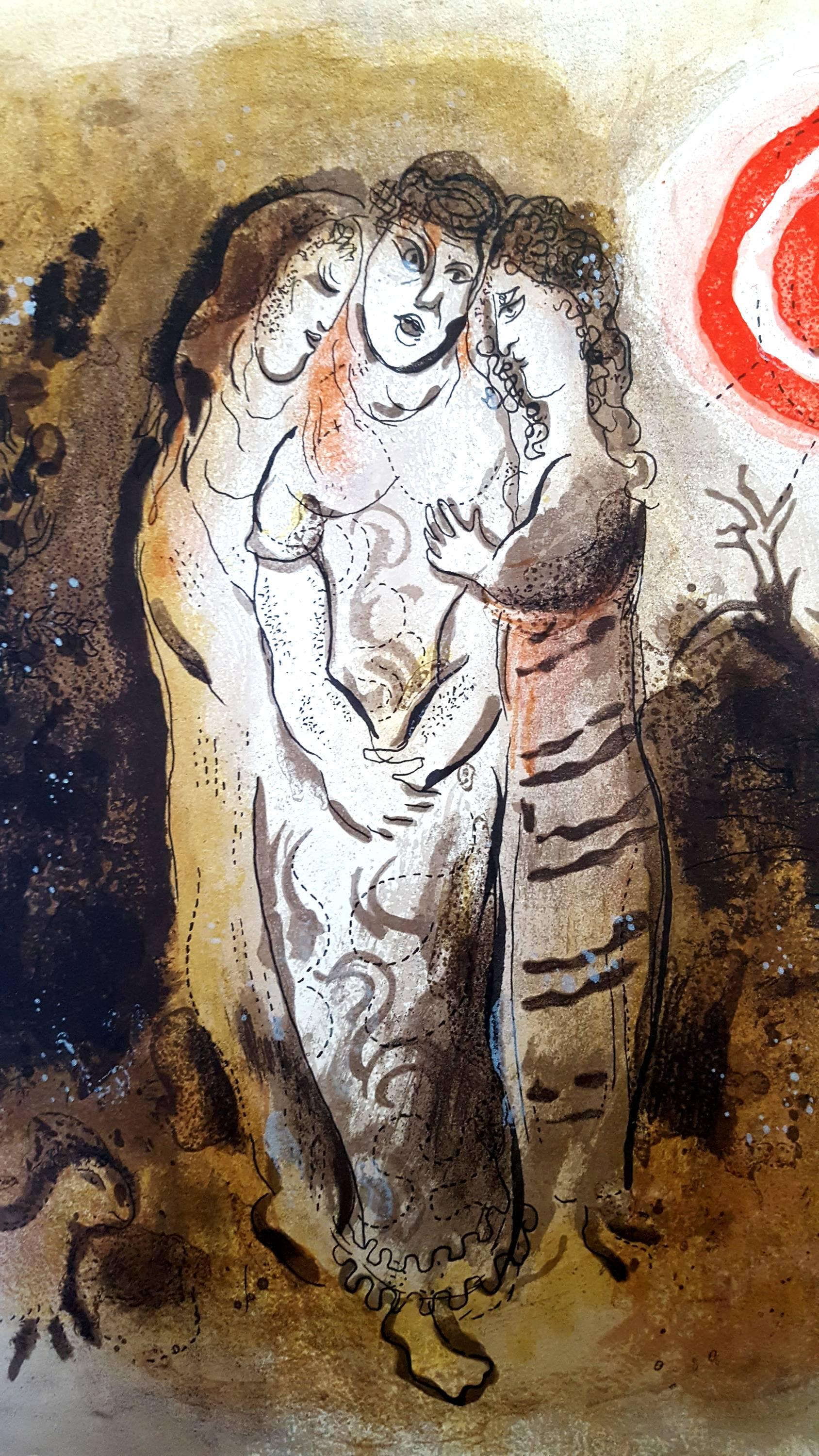 Marc Chagall - La Biblia - Noemí y sus nueras - Litografía original en venta 1