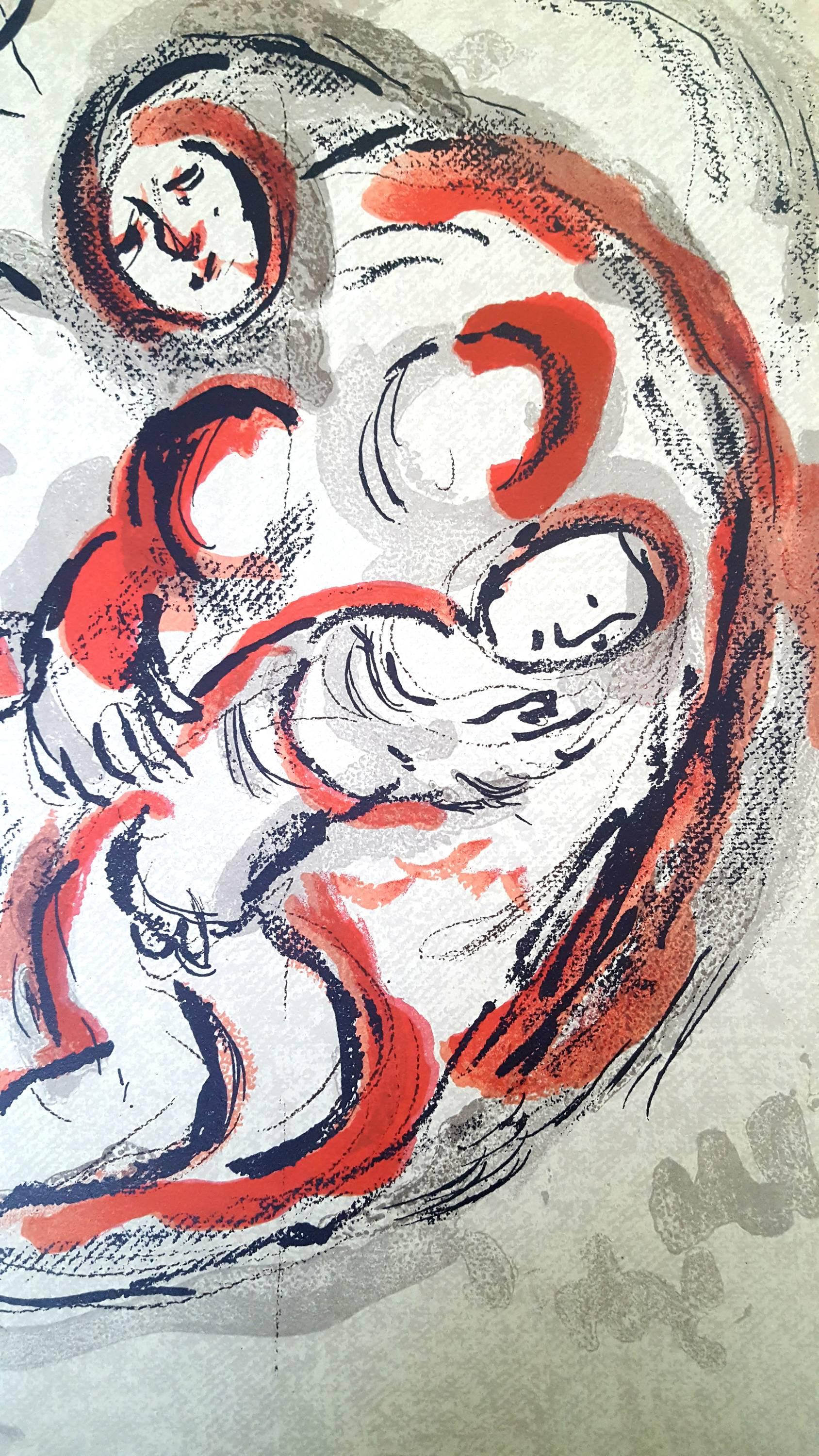Marc Chagall – Die Bibel – Hagar in der Wüste – Originallithographie im Angebot 1