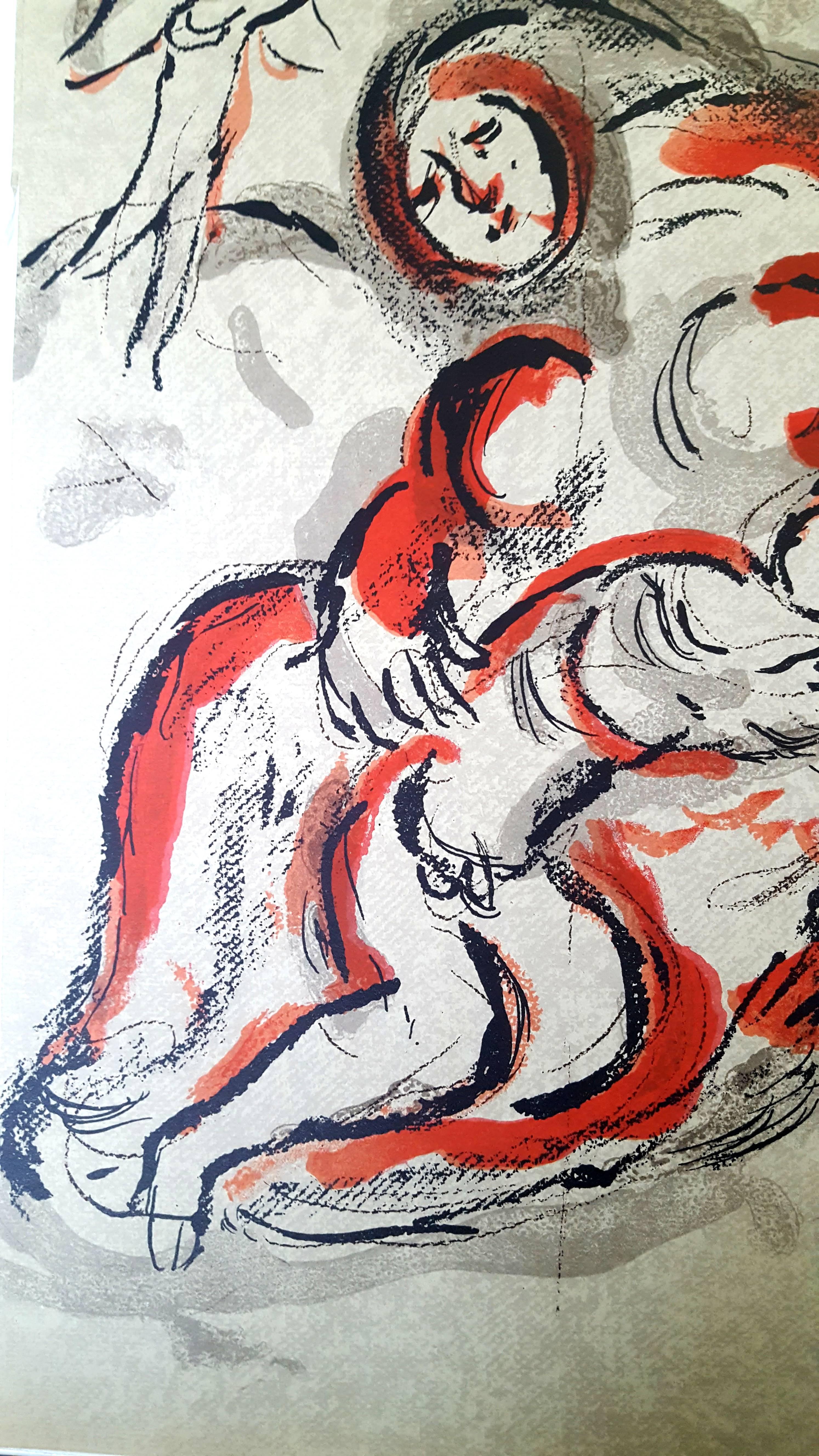 Marc Chagall – Die Bibel – Hagar in der Wüste – Originallithographie im Angebot 2