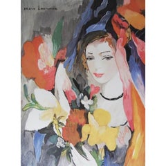 After Marie Laurencin - Jeune-fille au bouquet - Lithograph