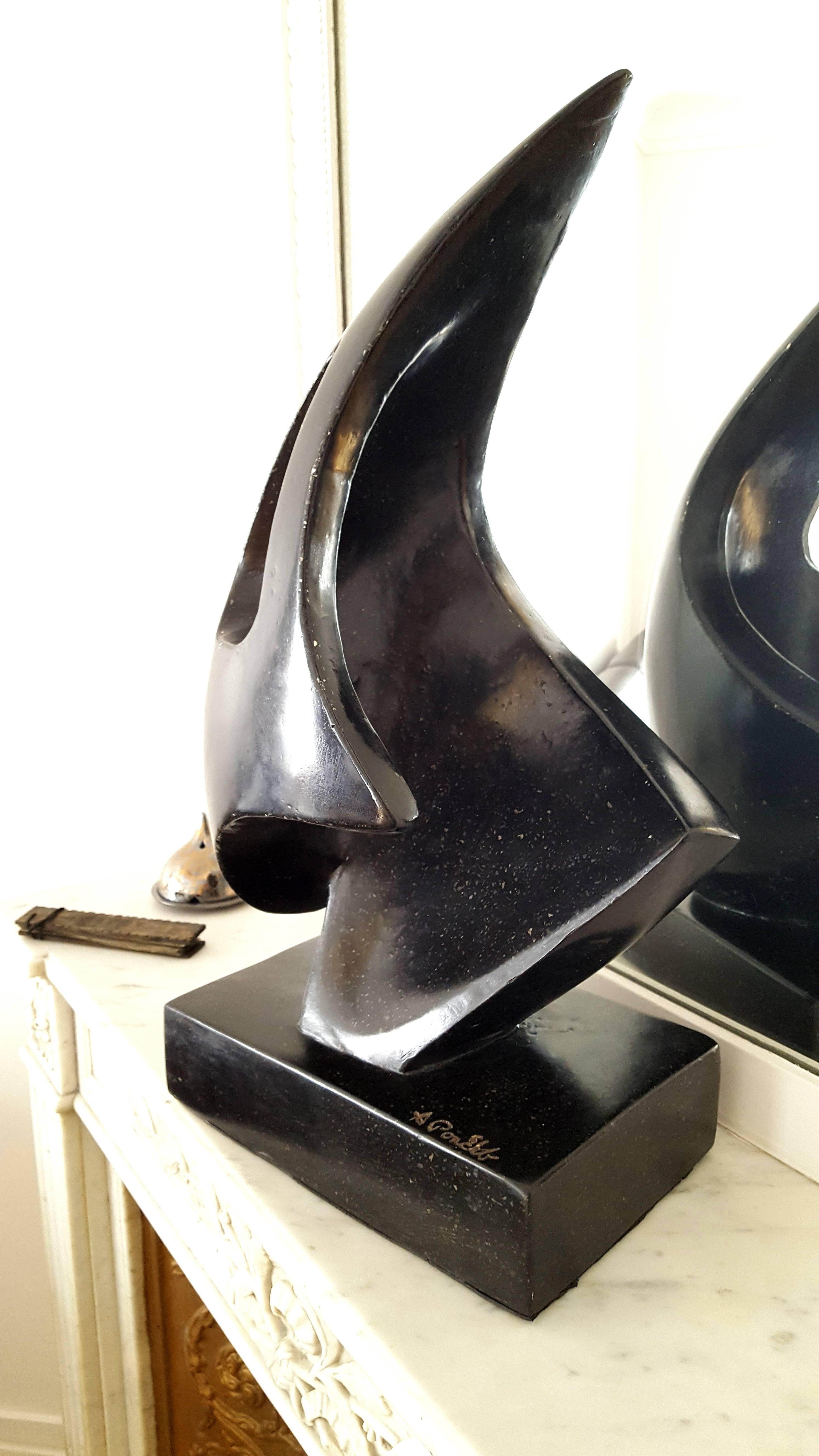 Antoine Poncet - Escultura única de granito firmada en venta 6