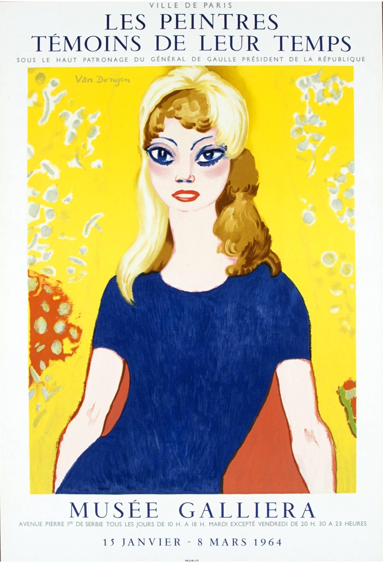 Kees Van Dongen - Brigitte Bardot - Original Exhibition Poster - Print by Kees van Dongen