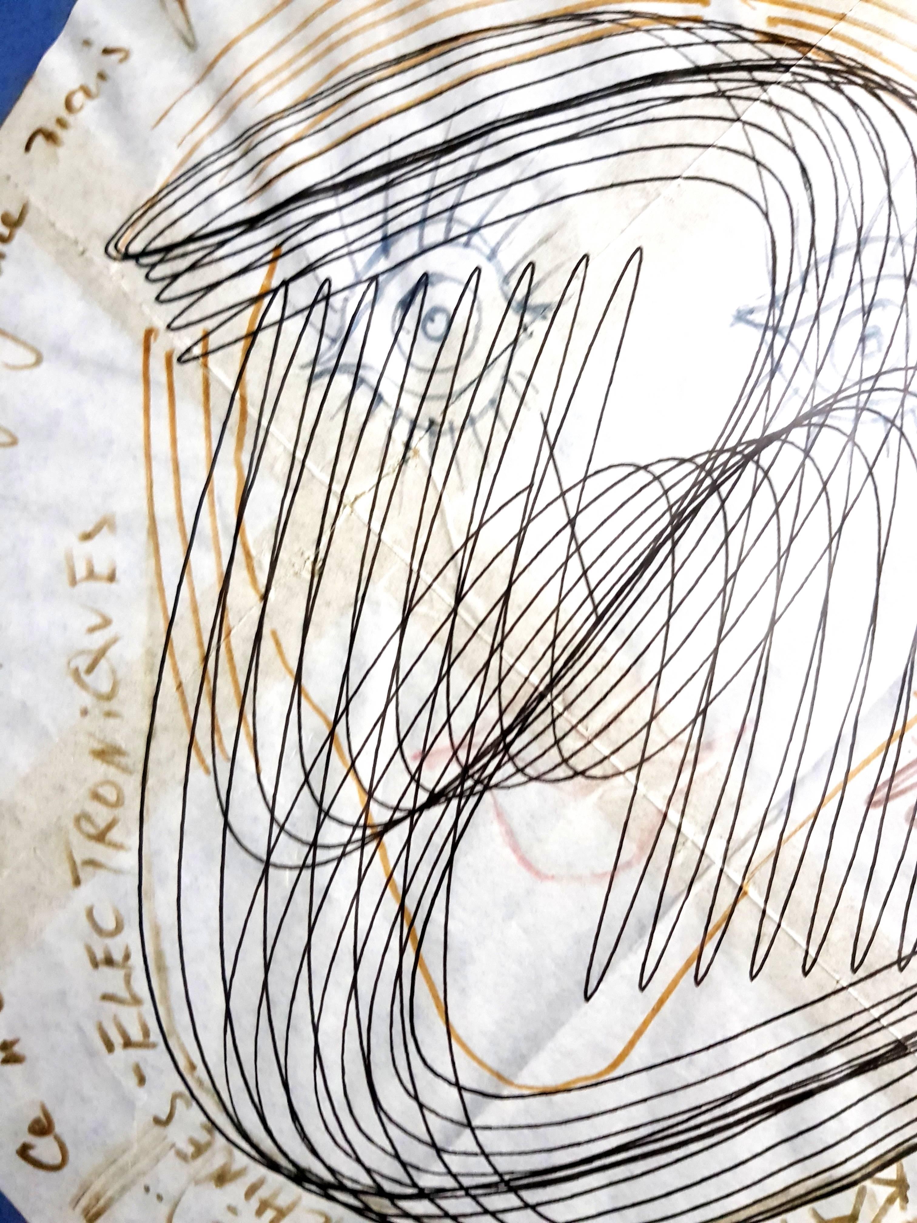 Victor Vasarely - Face - Dessin original signé en vente 1