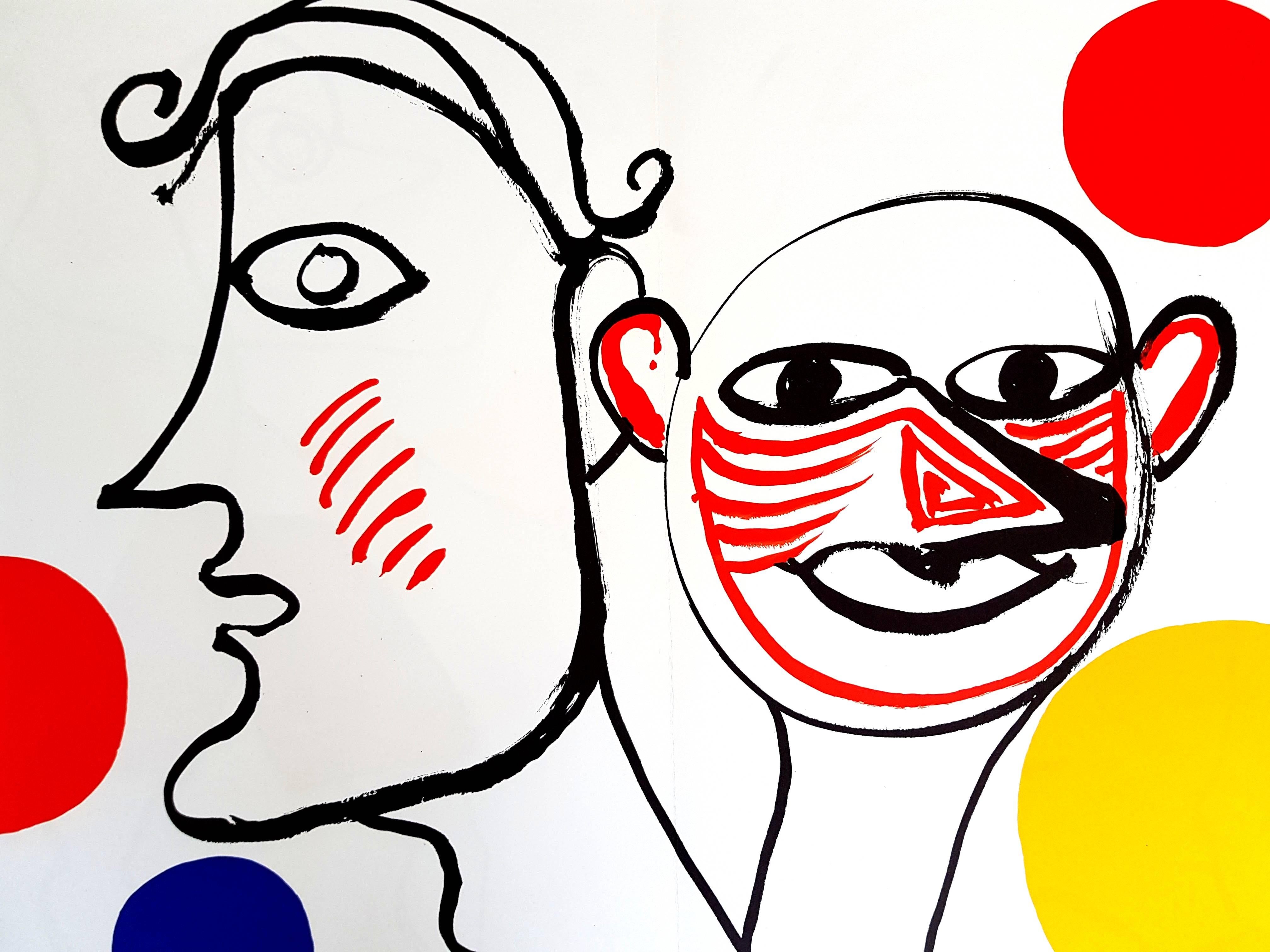 Alexander Calder - Original Lithograph - Behind the Mirror
2 Original lithographs on the same paper (recto/verso, on both paper sides) produced in 1976 
Conditions: Good Conditions
Dimensions: 38 x 56 cm
Source: Derrière le miroir (DLM), n°221,