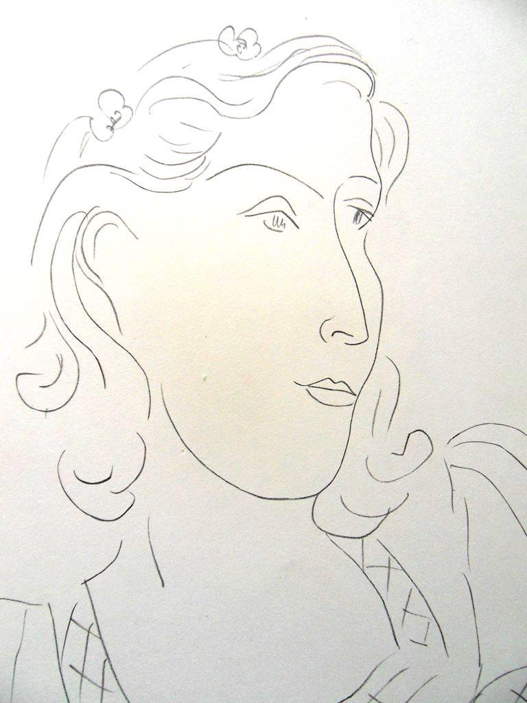 Henri Matisse (D'après) - Lithographie - Femme avec des fleurs dans ses cheveux - Print de (after) Henri Matisse