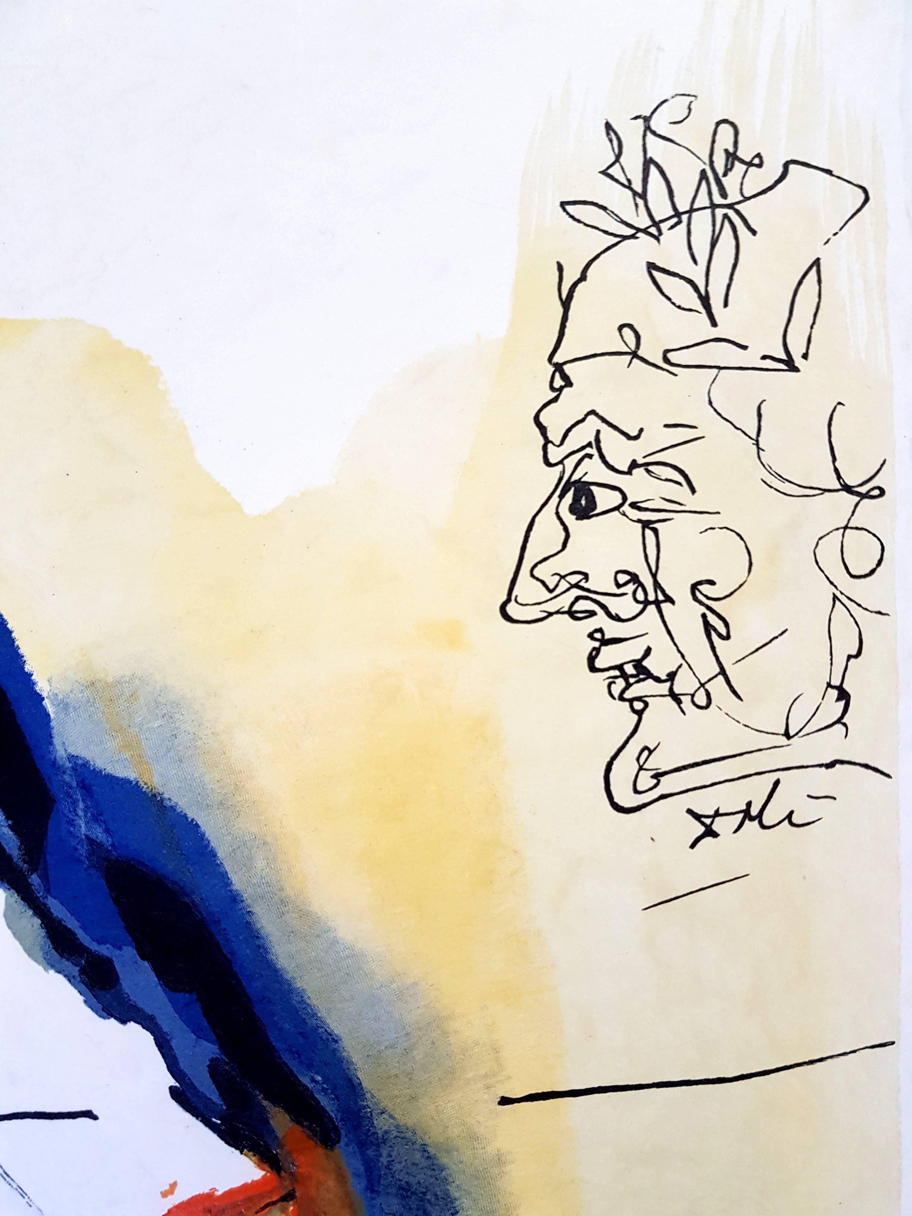 Salvador Dali - Die Kunst des Liebens - Handsignierte Lithographie (Beige), Nude Print, von Salvador Dalí