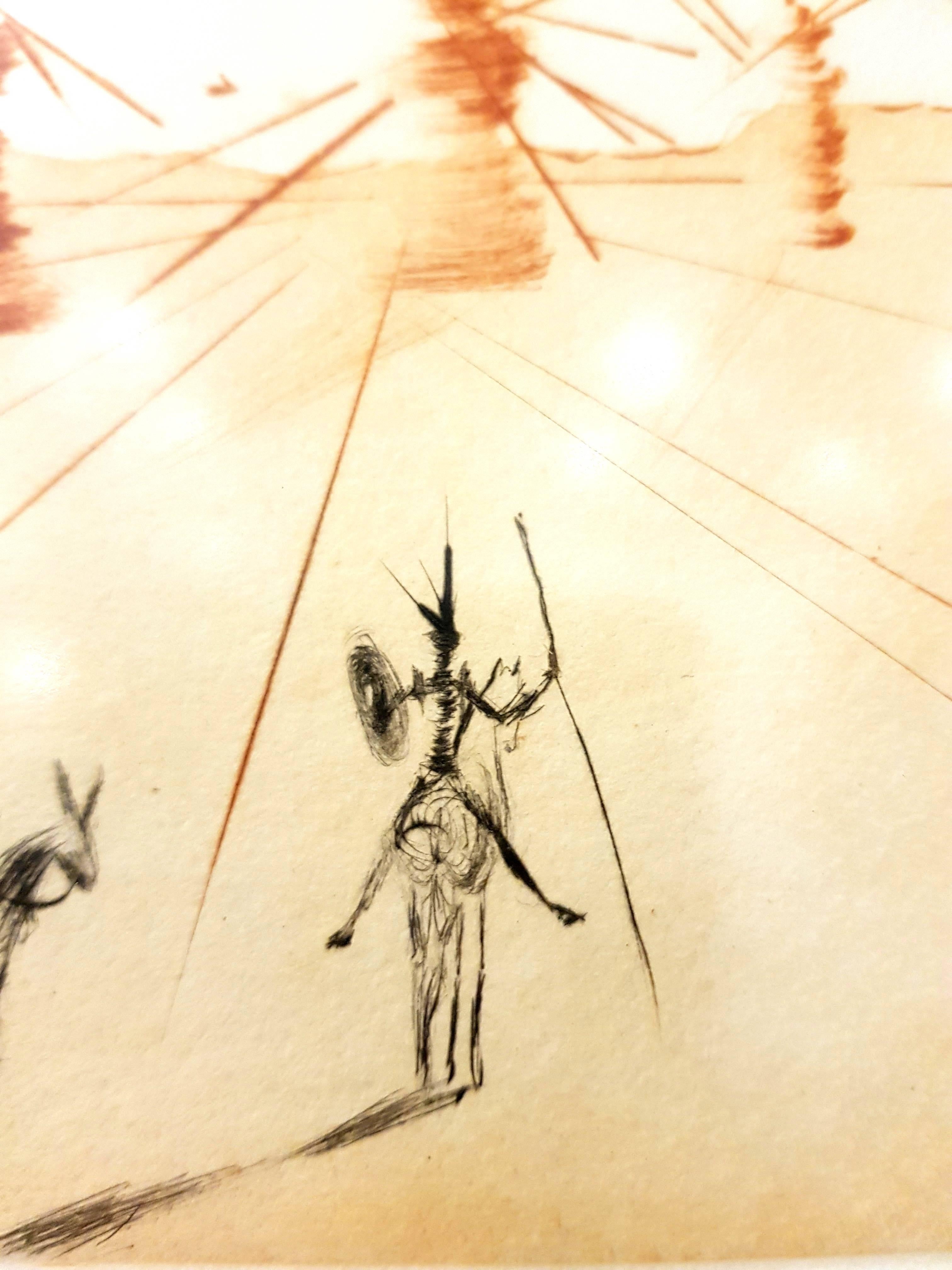 Salvador Dali - Original Handsigned Etching
Title: Don Quixote and the Windmills
Dimensions: 15.5 x 21.5 cm
Handsigned
Edition: EA
This Edition of Don Quixote is very rare.

Salvador Dali

Salvador Dali was born as the son of a prestigious notary in
