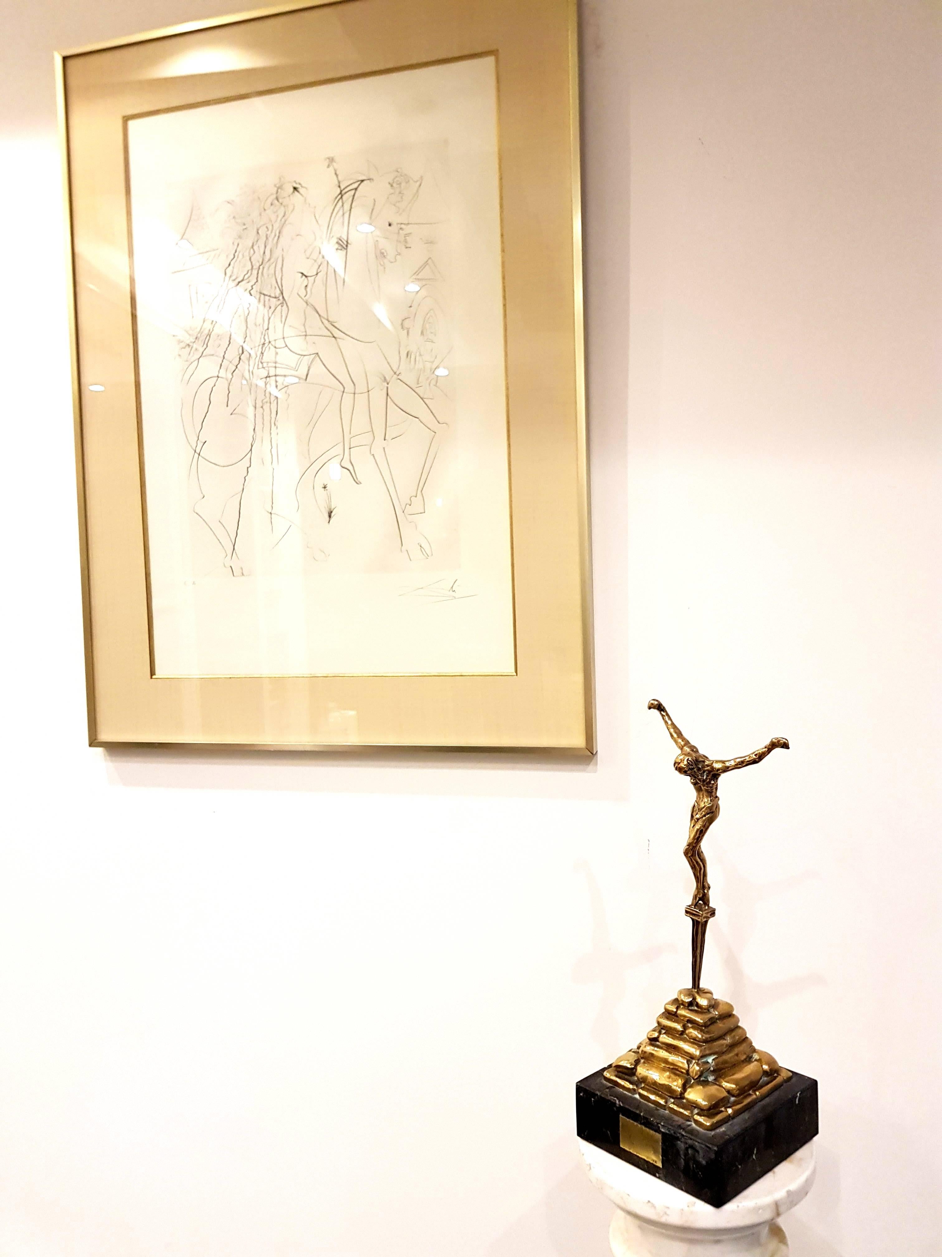 Salvador Dalí­ Salvador Dali Guilded Sculpture Christ de Saint JeandelaCroix at 1stDibs