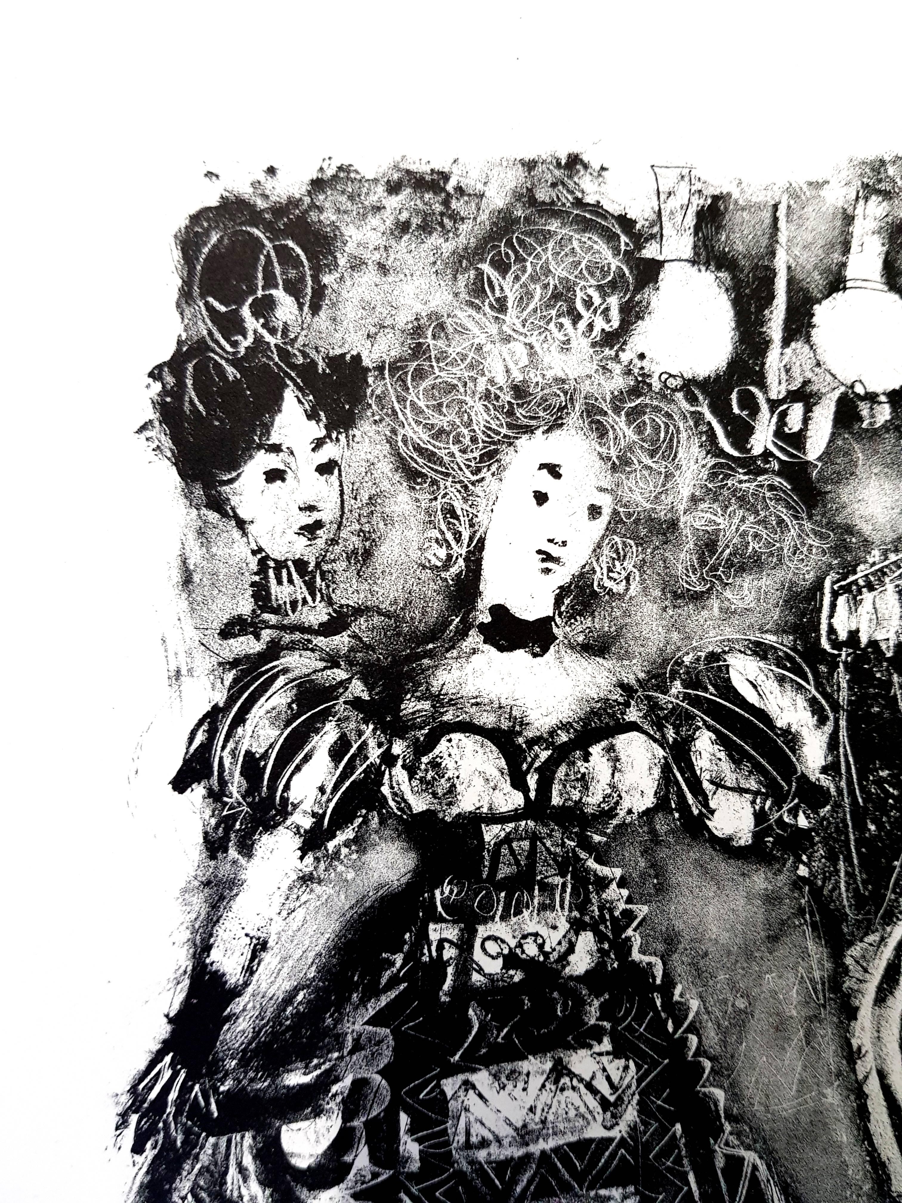 Antoni Clavé - Original Lithograph - For Alexander Pushkin's Queen of Spades
Dimensions: 325 x 247 mm.
1946
Original lithograph of Antoni Clavé 
Edition: 300 
The Queen of Spades. Translation by Prosper Mérimée. In Paris, Editions du Pré aux