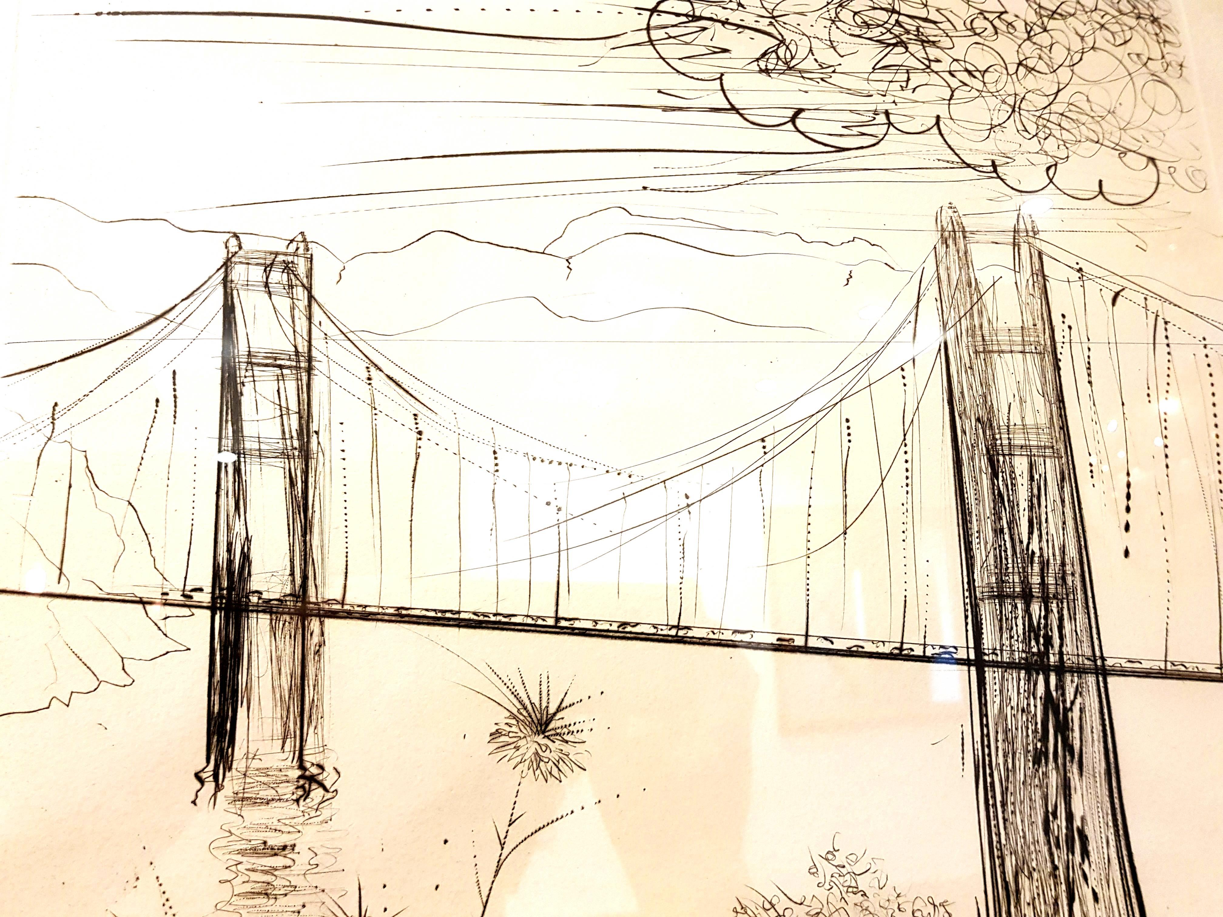 Salvador Dali - Golden Gate Bridge - Original Handsigned Etching 1