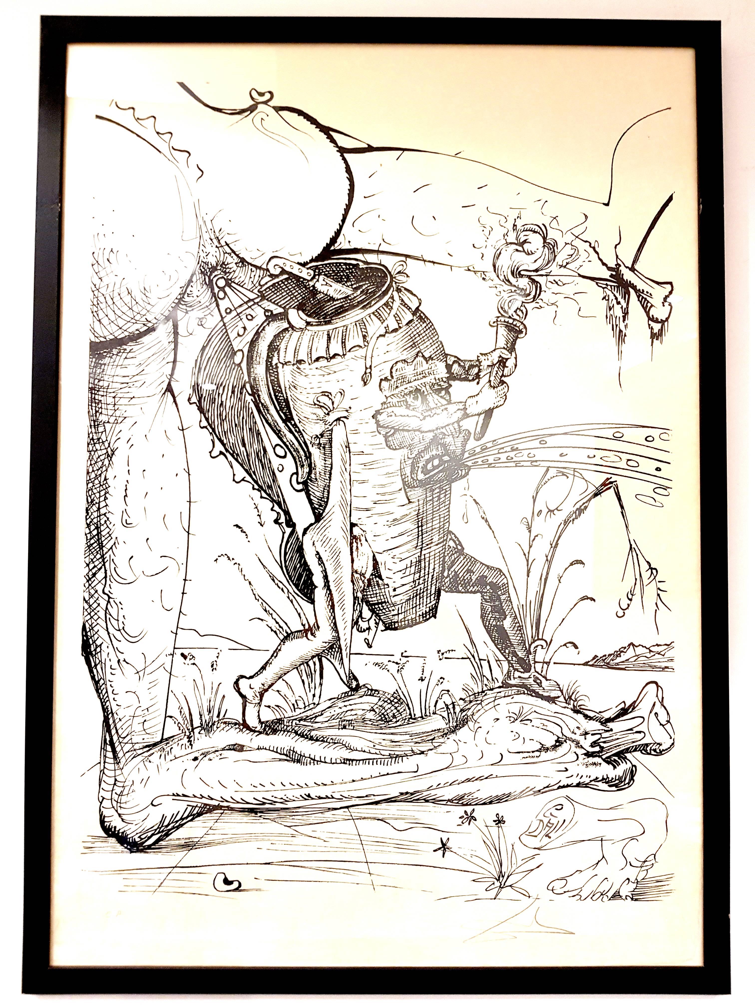 Salvador Dalí Landscape Print - Salvador Dali - Les Songes Drolatiques - Handsigned Lithograph