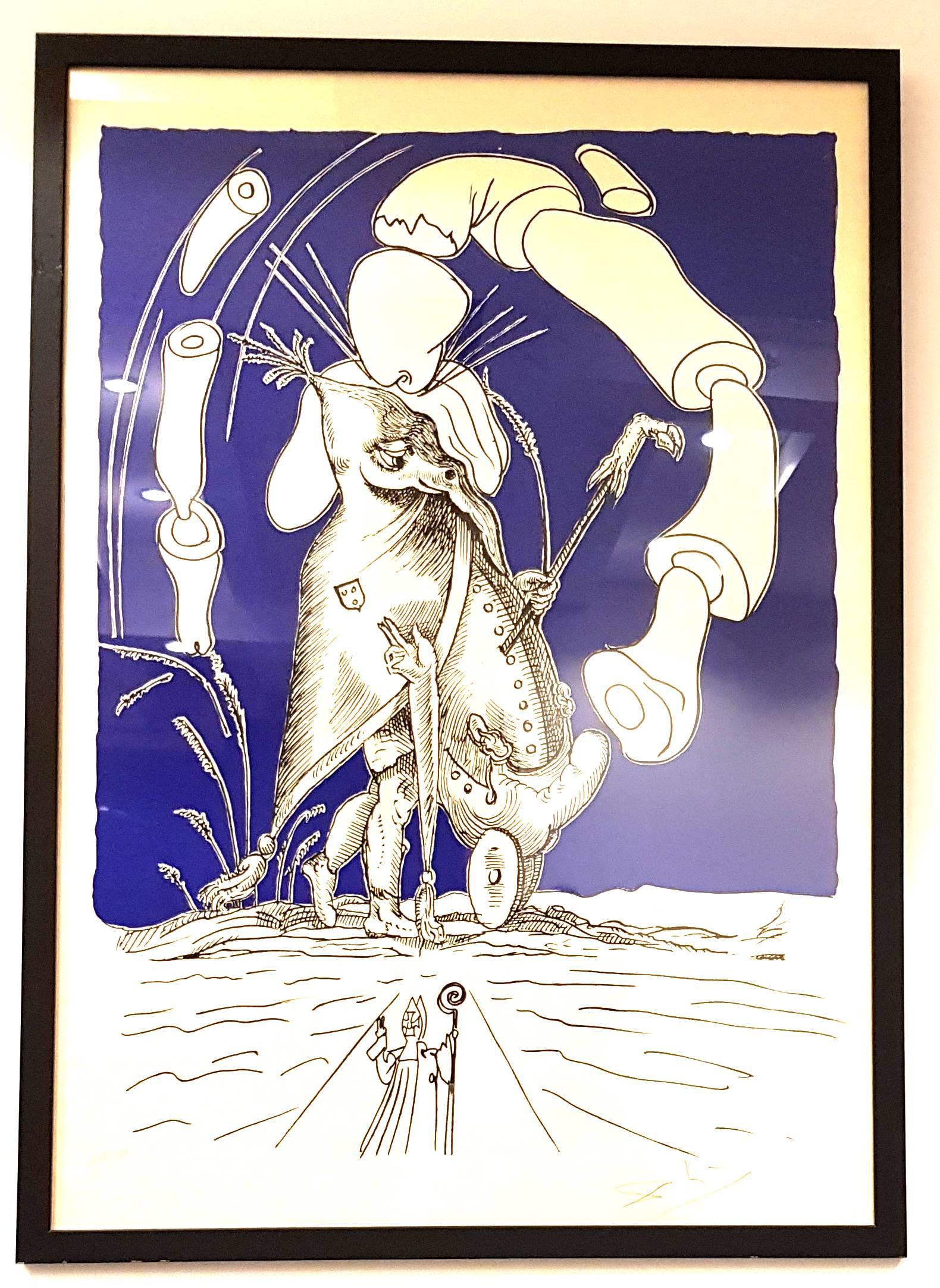 Salvador Dalí Landscape Print - Salvador Dali - Les Songes Drolatiques - Handsigned Lithograph