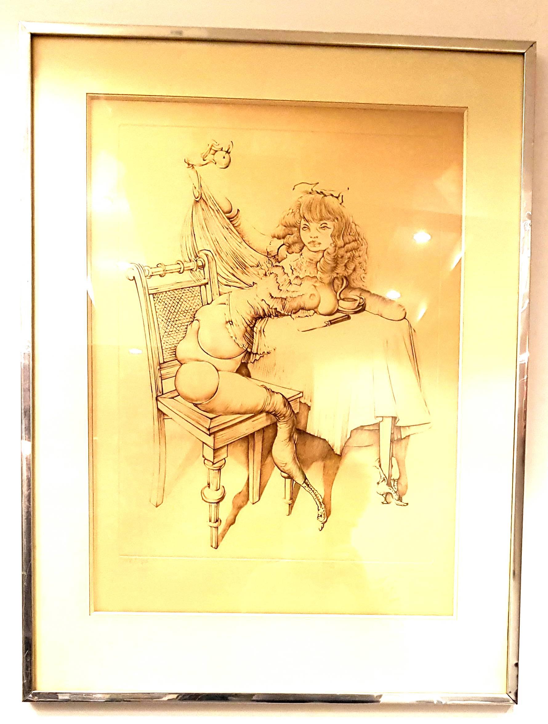 Hans BELLMER
Woman
Original Etching
Hand-Signed
Edition: 108 / 150
Dimensions: 51 x 38 cm
Circa 1970


Hans Bellmer was born in Kattowitz in 1902. At his father's insistence, he worked in a steel factory and a coal mine after finishing the