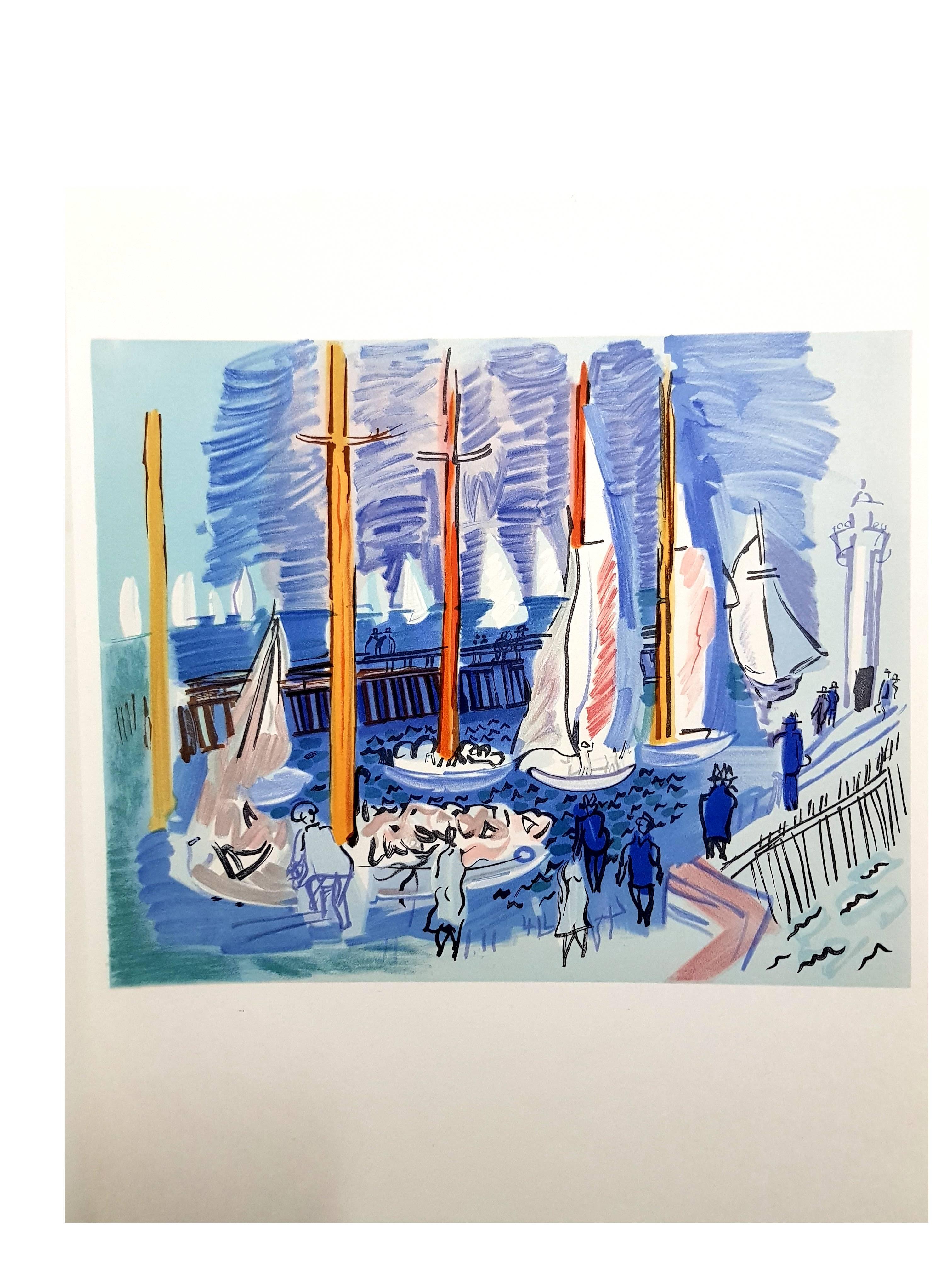 Boats - Lithograph - Print by (after) Raoul Dufy