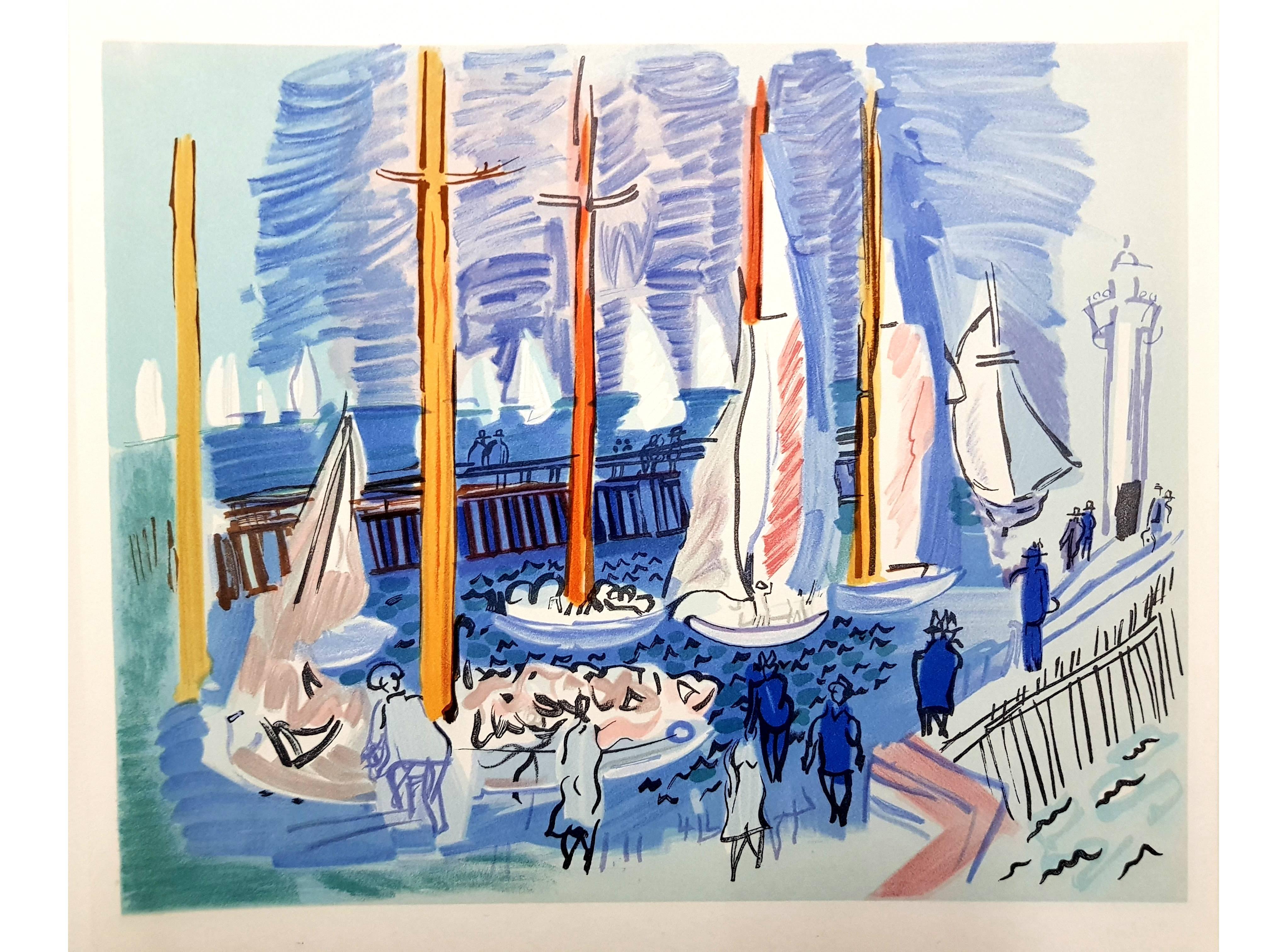 (after) Raoul Dufy Portrait Print - Boats - Lithograph