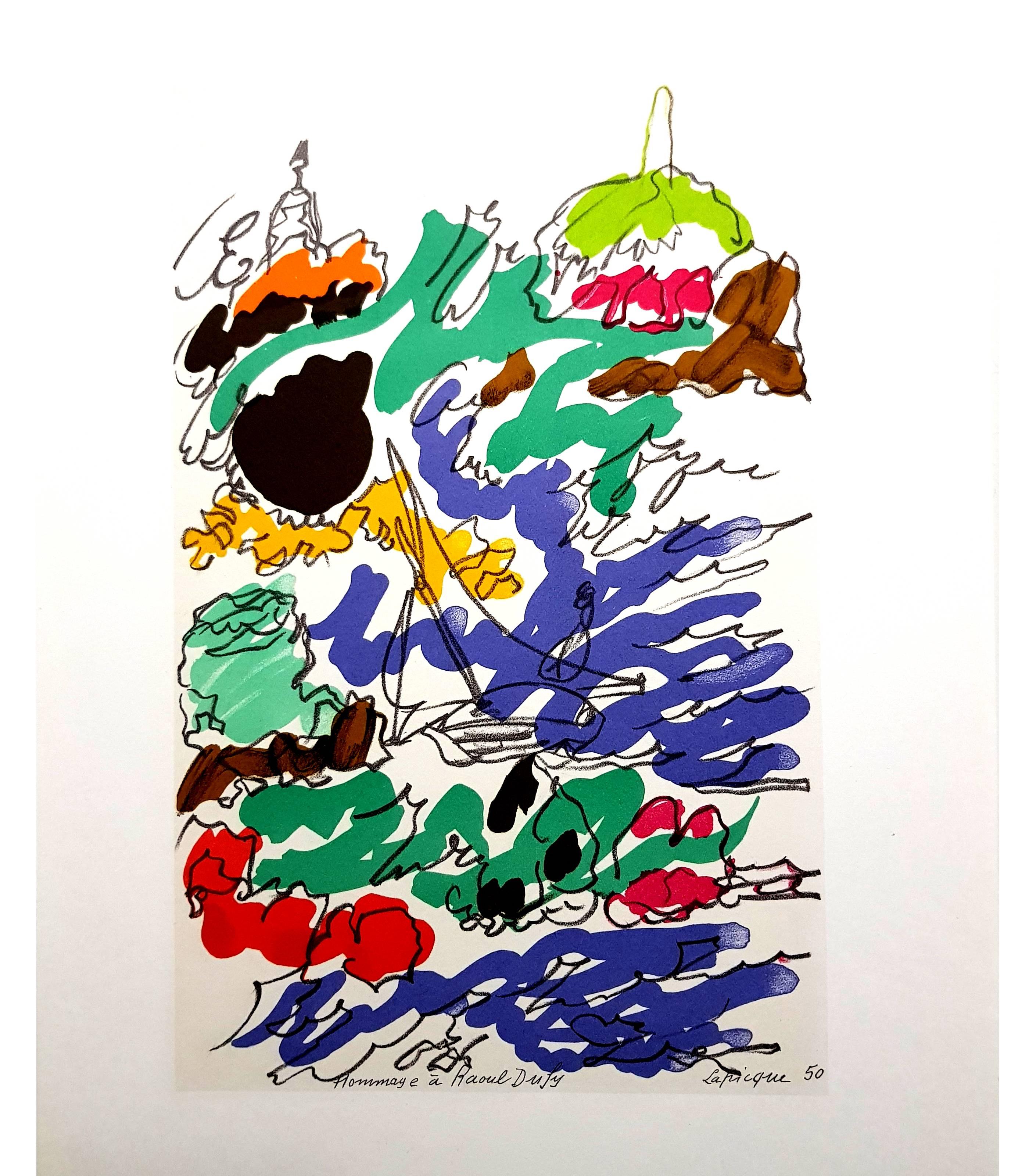 Charles Lapicque (after) - Homage to Dufy - Lithograph For Sale 7