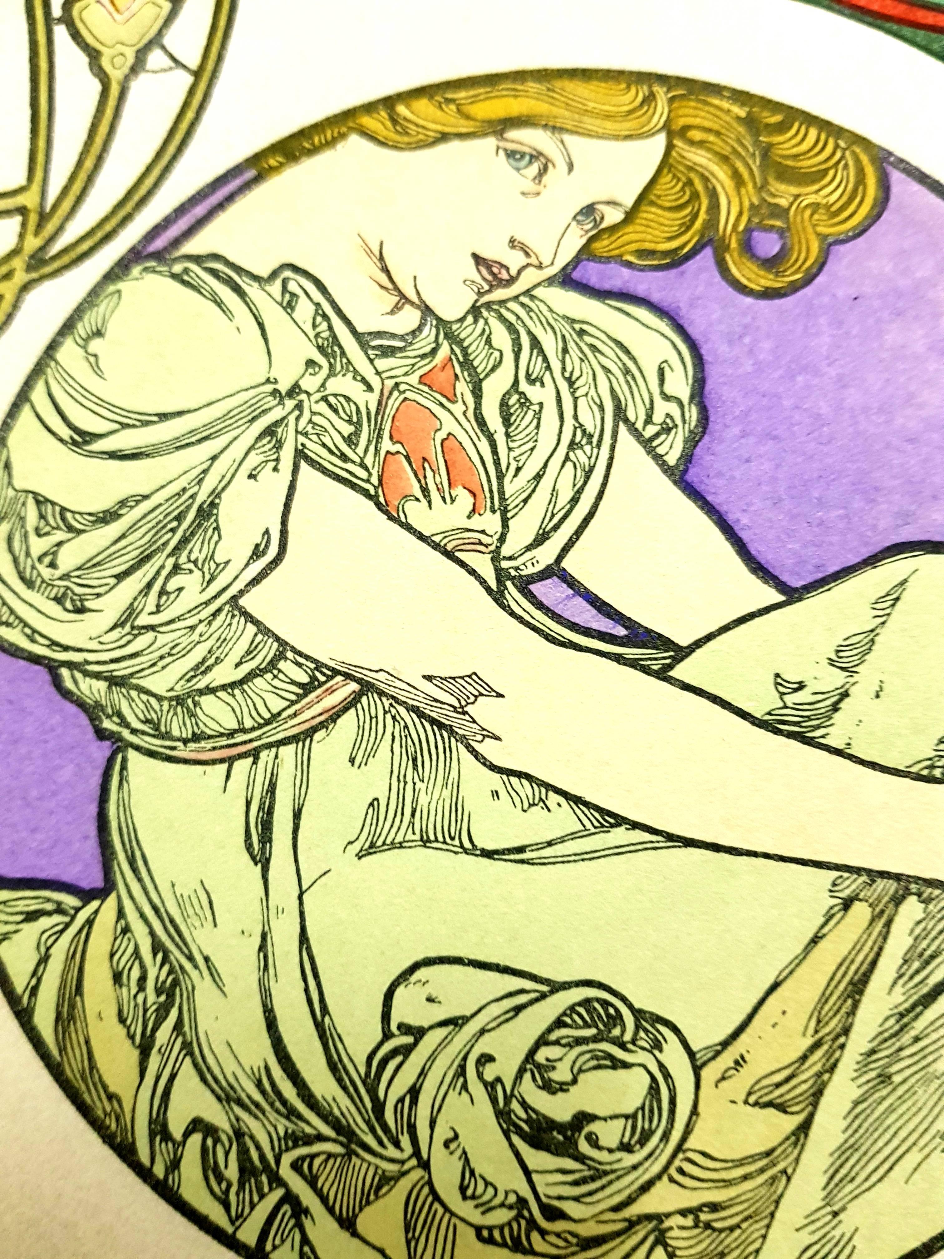 Alfons Mucha - Lithographie originale - Femmes Art Nouveau en vente 1