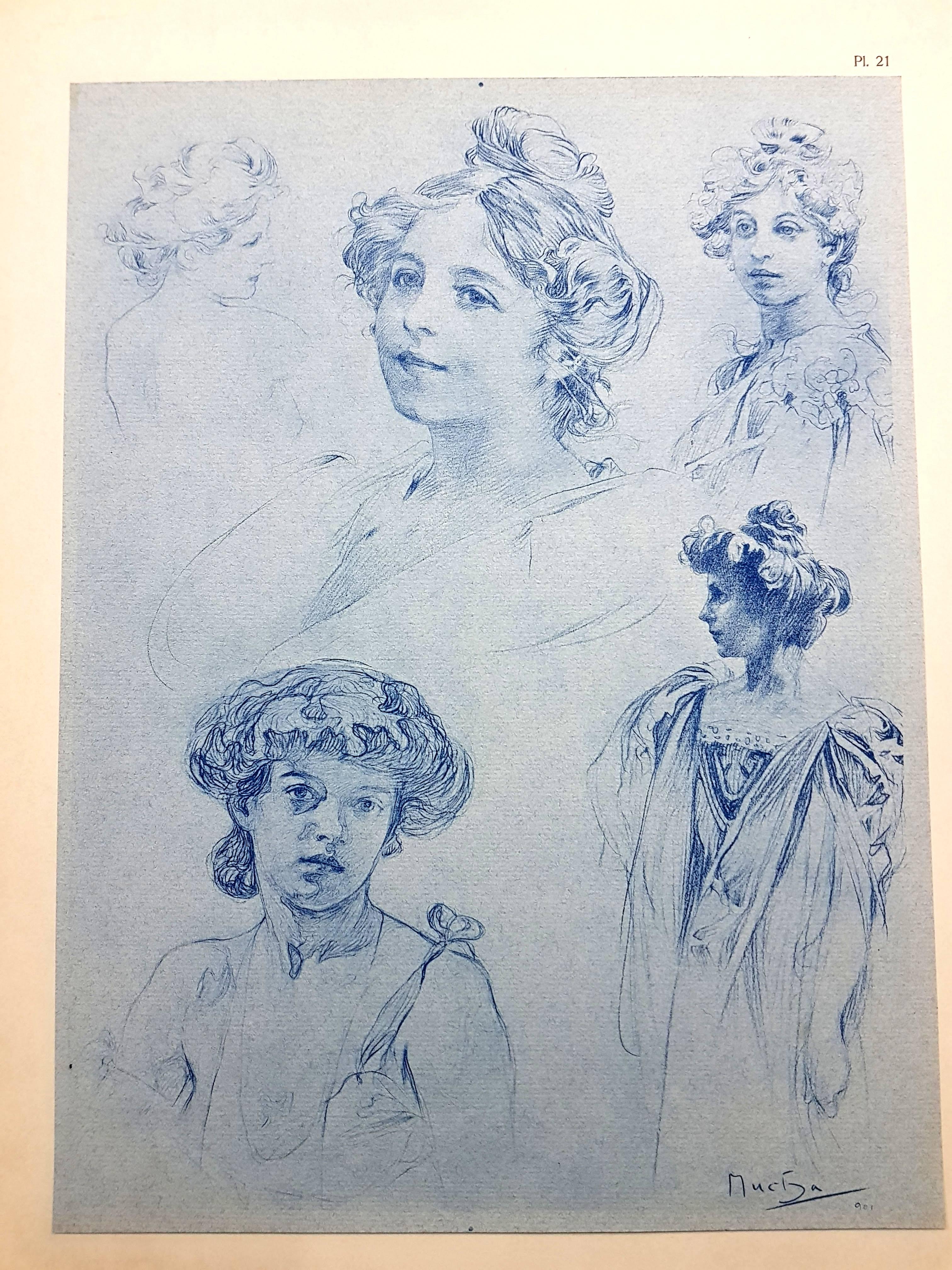 Alphonse Mucha Nude Print - Alfons Mucha - Original Lithograph - Women