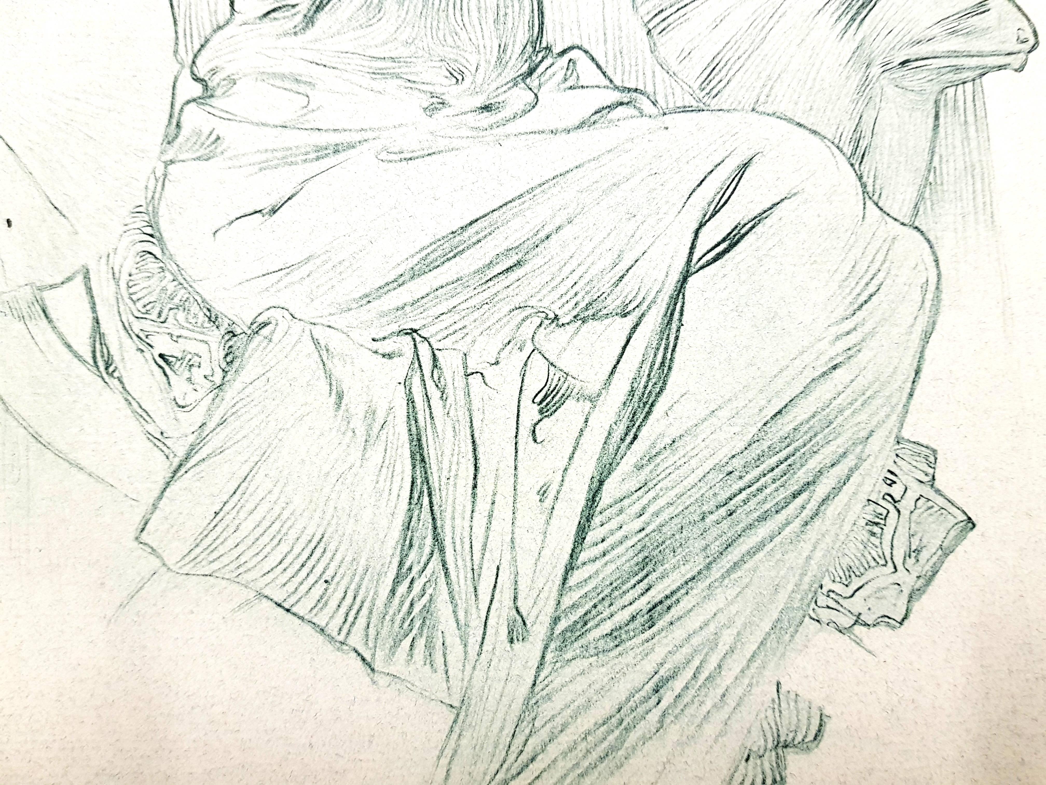 Alfons Mucha - Original Lithograph - Women - Beige Nude Print by Alphonse Mucha