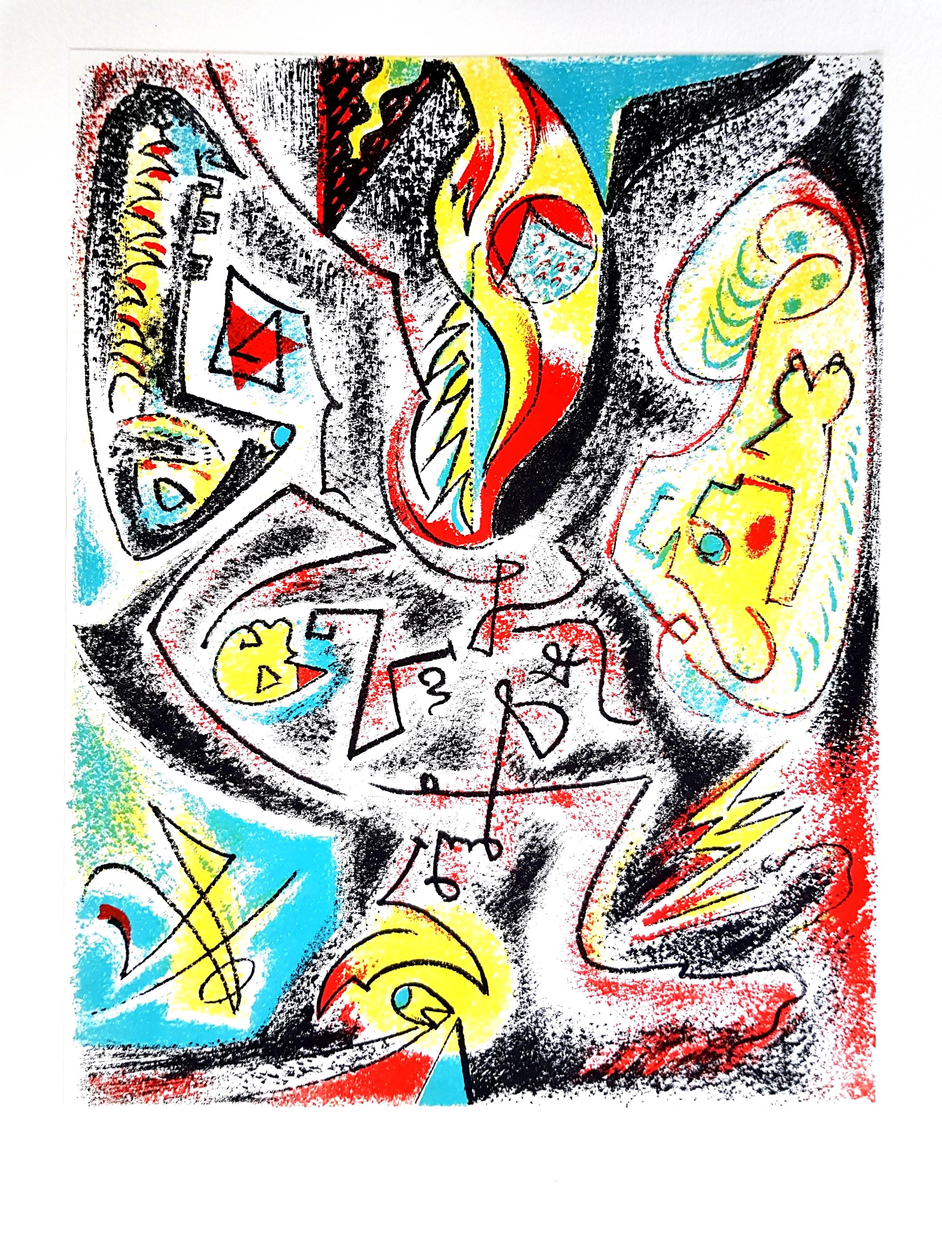 André Masson - Composition 
Lithographie originale
1969
Dimensions : 32 x 25 cm
Revue XXe Siècle 
Cahiers d'art publiés sous la direction de G. di San Lazzaro.

Peintre français né à Culan, dans le Cher. Il se rend à Paris en 1919, malgré