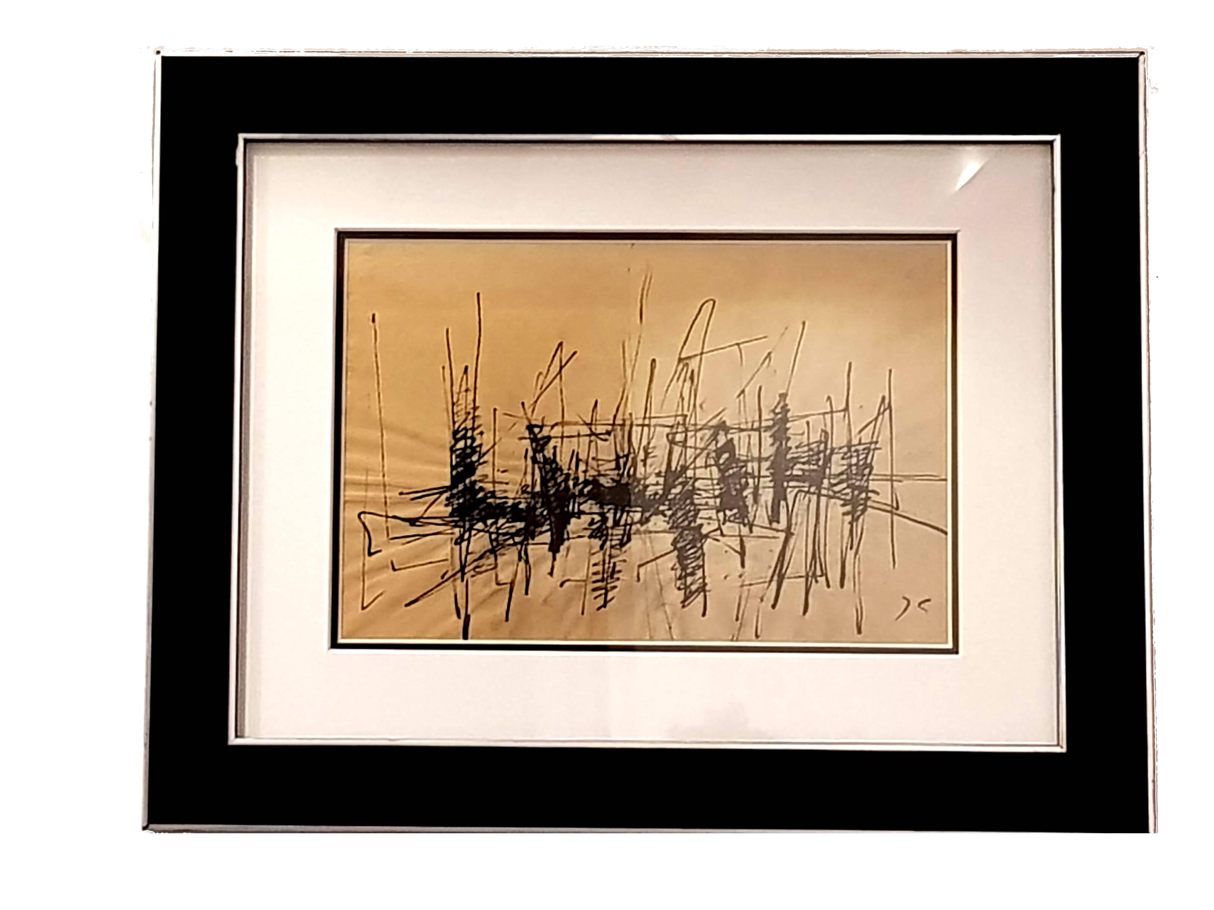 Jacques Germain - Ohne Titel - Original signierte Tinte