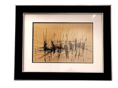 Vintage Jacques Germain -Untitled - Original Signed Ink