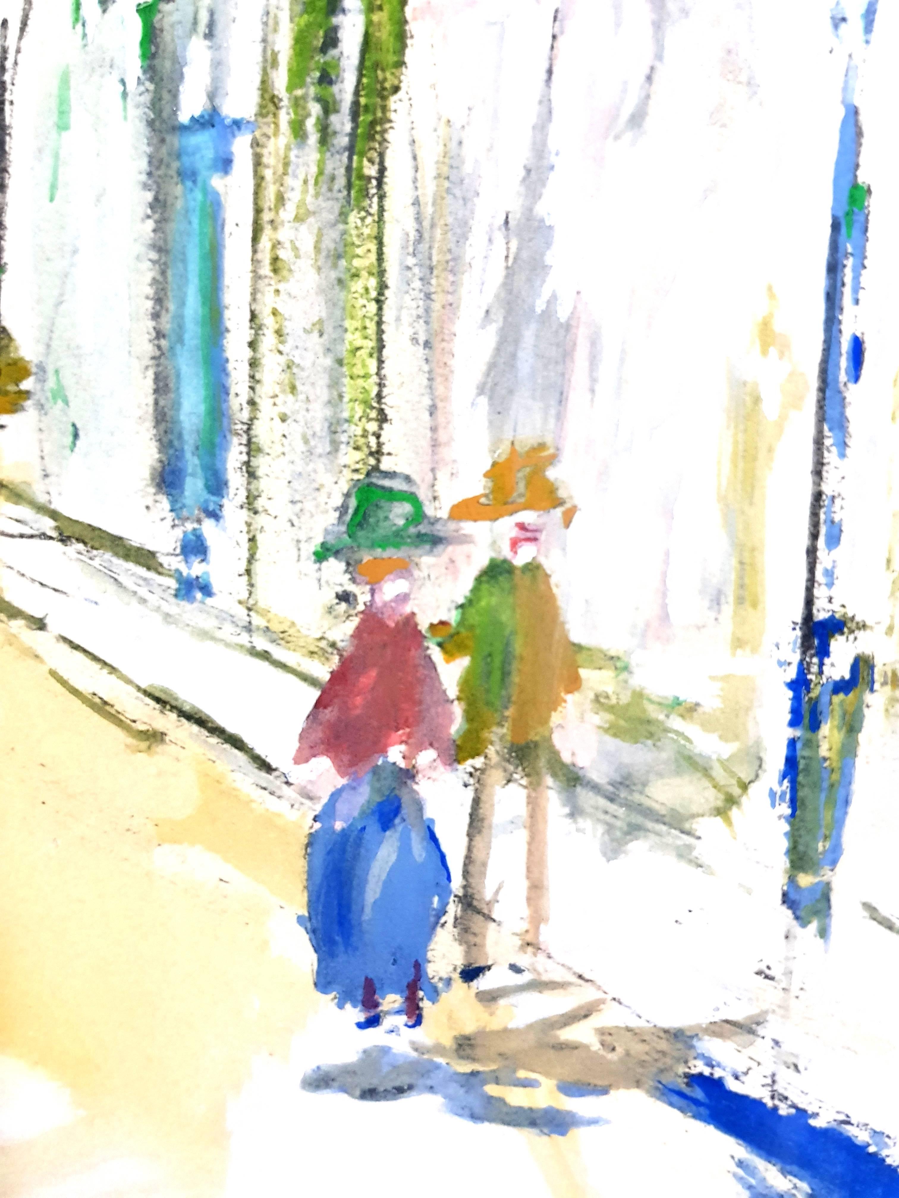 Maurice Utrillo (after) - Inspired Village of Montmartre - Pochoir For Sale 2