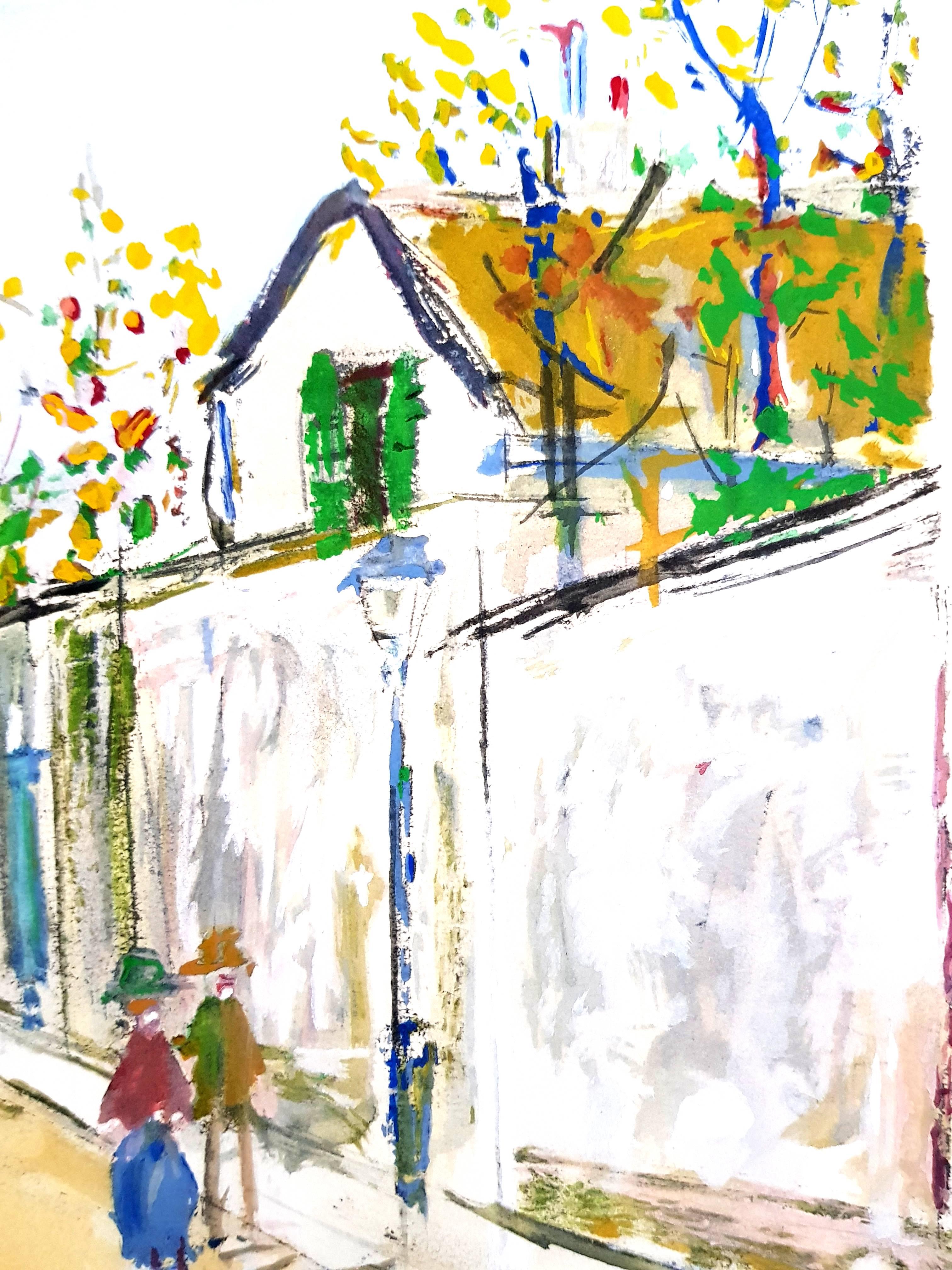 Maurice Utrillo (after) - Inspired Village of Montmartre - Pochoir For Sale 3