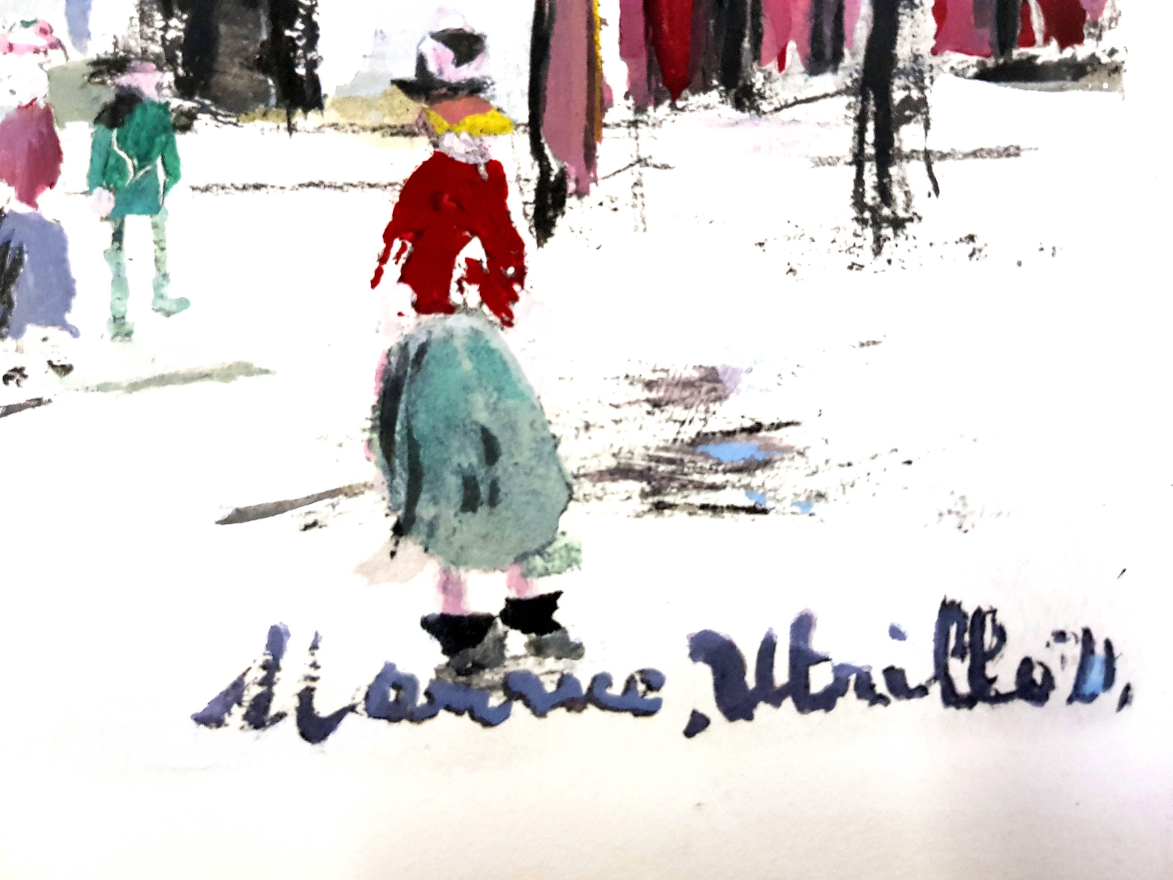 Village d'inspiration de Montmartre - Pochoir - Print de (after) Maurice Utrillo