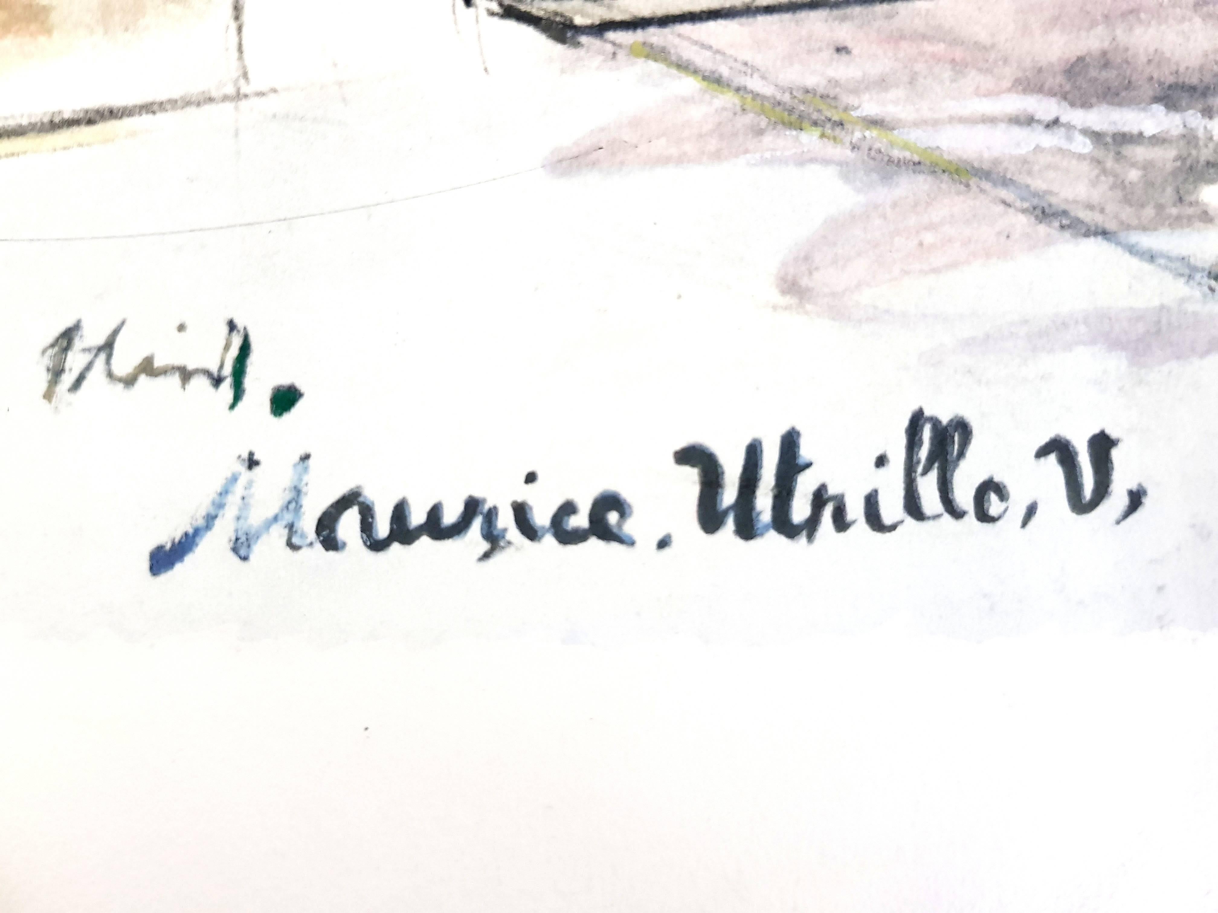 Village d'inspiration de Montmartre - Pochoir - Print de (after) Maurice Utrillo