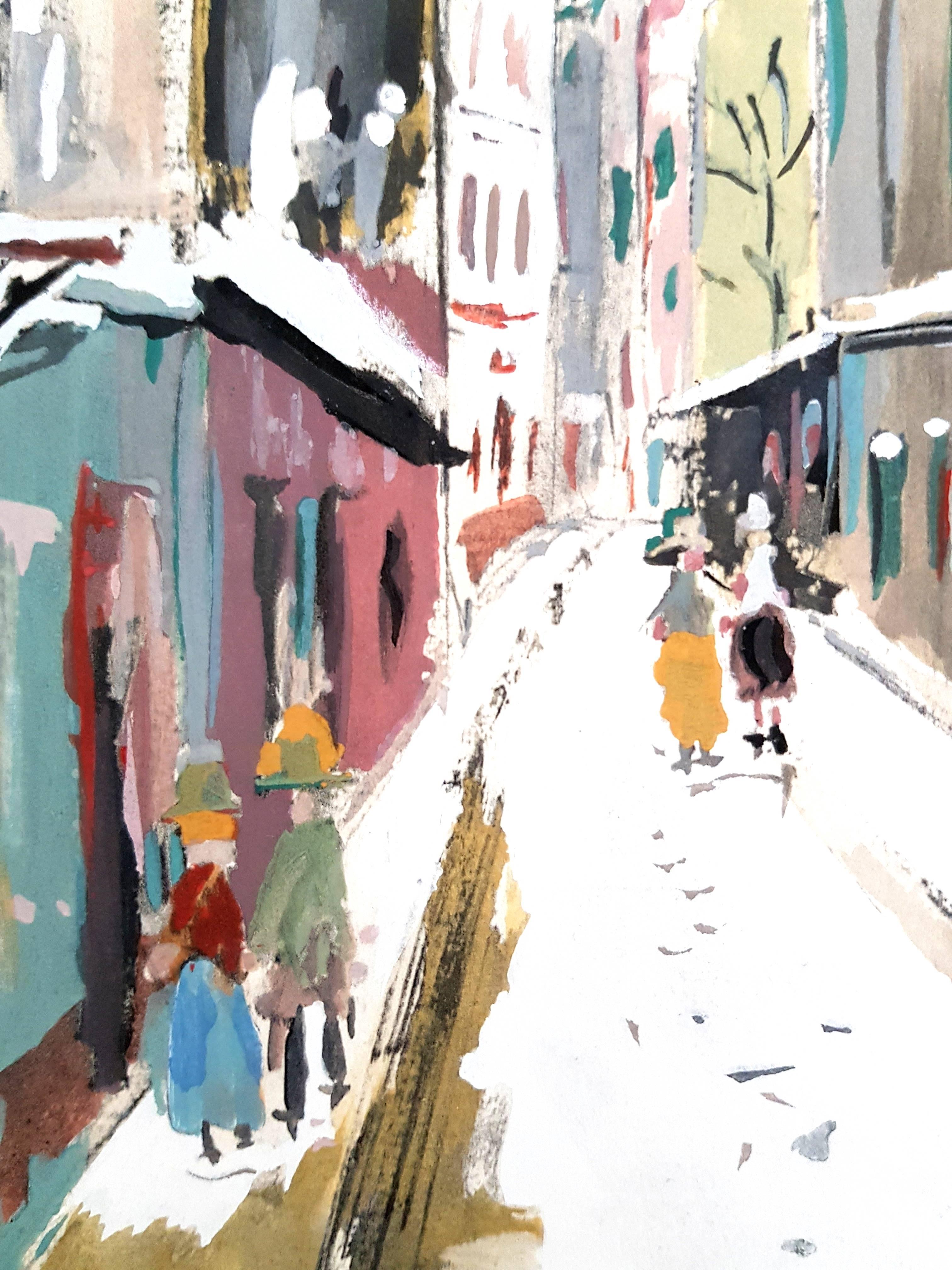 Sacré Coeur - Dorf Montmartre - Pochoir (Moderne), Print, von (after) Maurice Utrillo