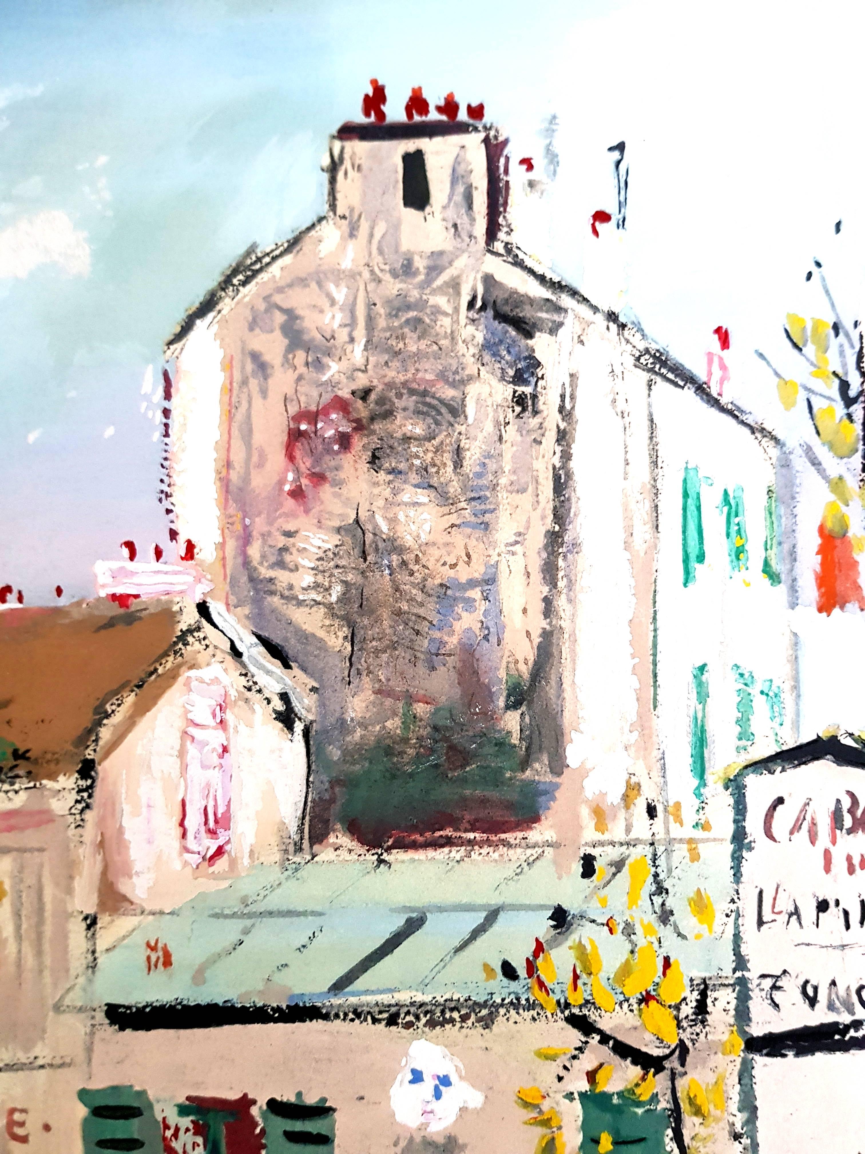 Maurice Utrillo - Inspired Village of Montmartre - Pochoir 1
