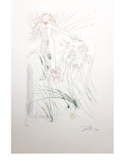 Vintage Salvador Dali - The Beloved Feeds Among the Lilies - Signed Aquatint