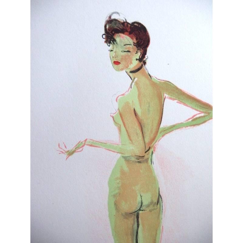 Domergue - Naked - Original Signed Lithograph - Print by Jean-Gabriel Domergue