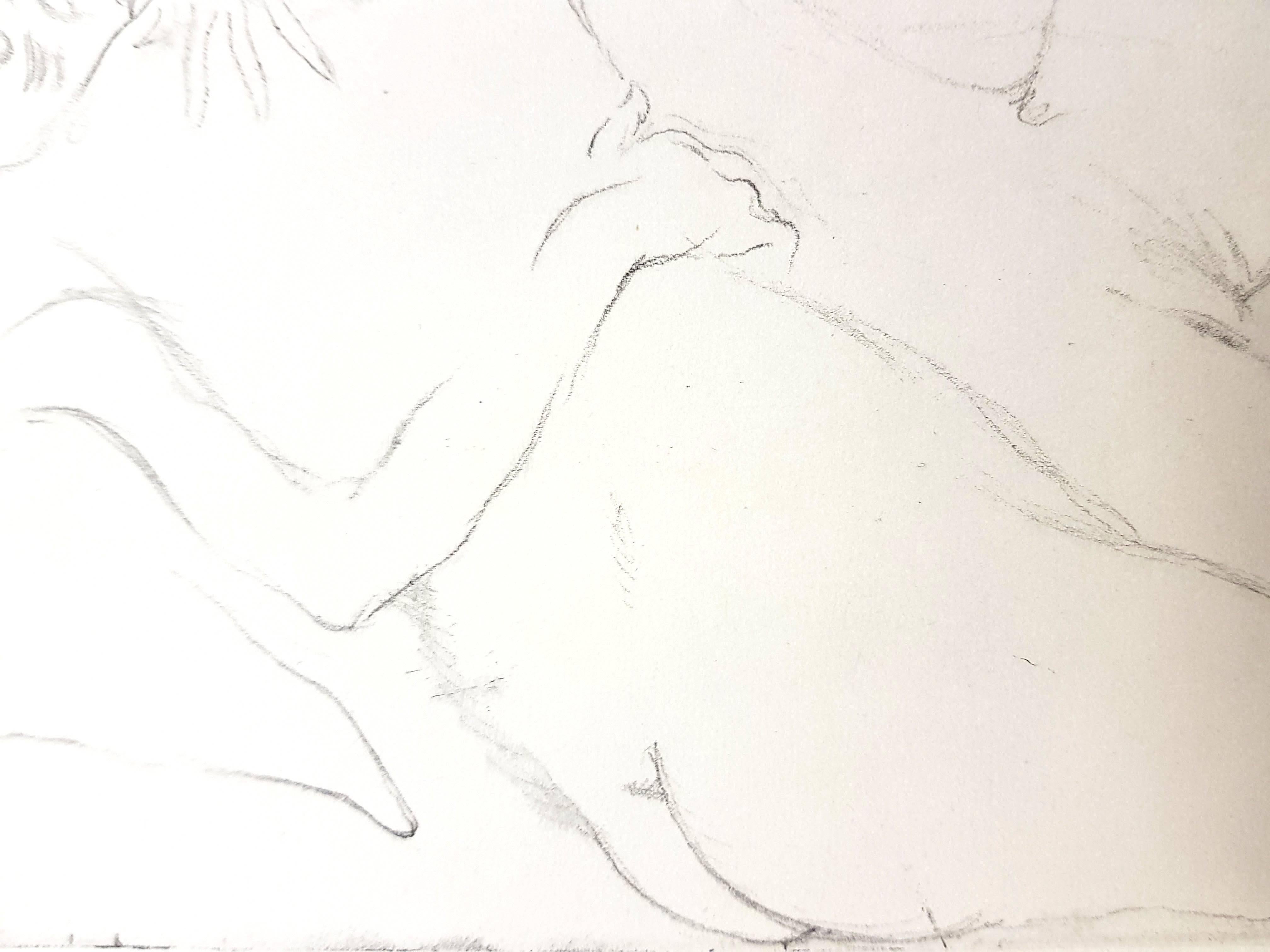 Jean Gabriel Domergue - The Hug - Original Etching - Impressionist Print by Jean-Gabriel Domergue