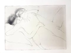 Antique Jean Gabriel Domergue - The Hug - Original Etching