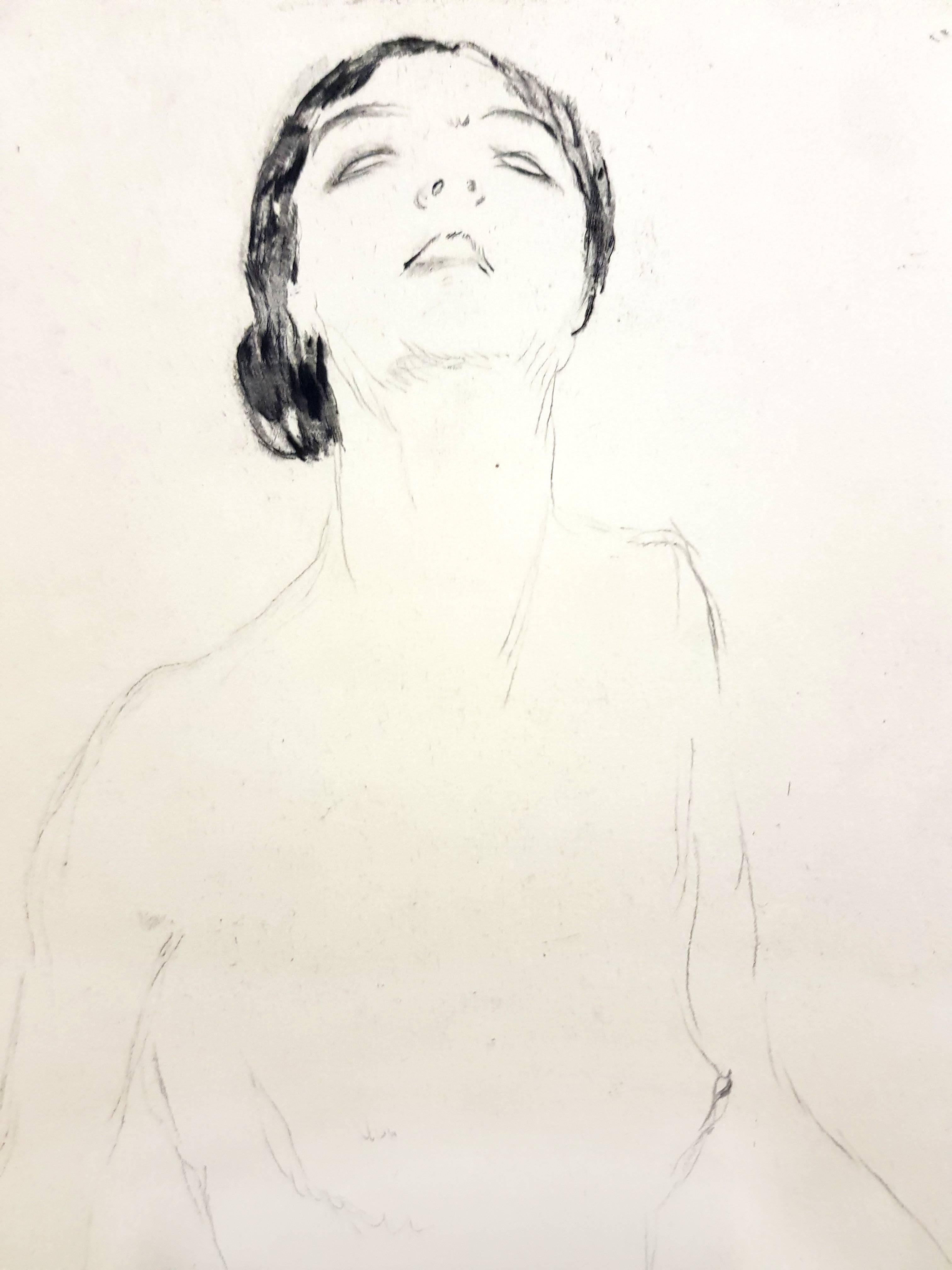 Jean Gabriel Domergue - Woman - Original Etching - Impressionist Print by Jean-Gabriel Domergue