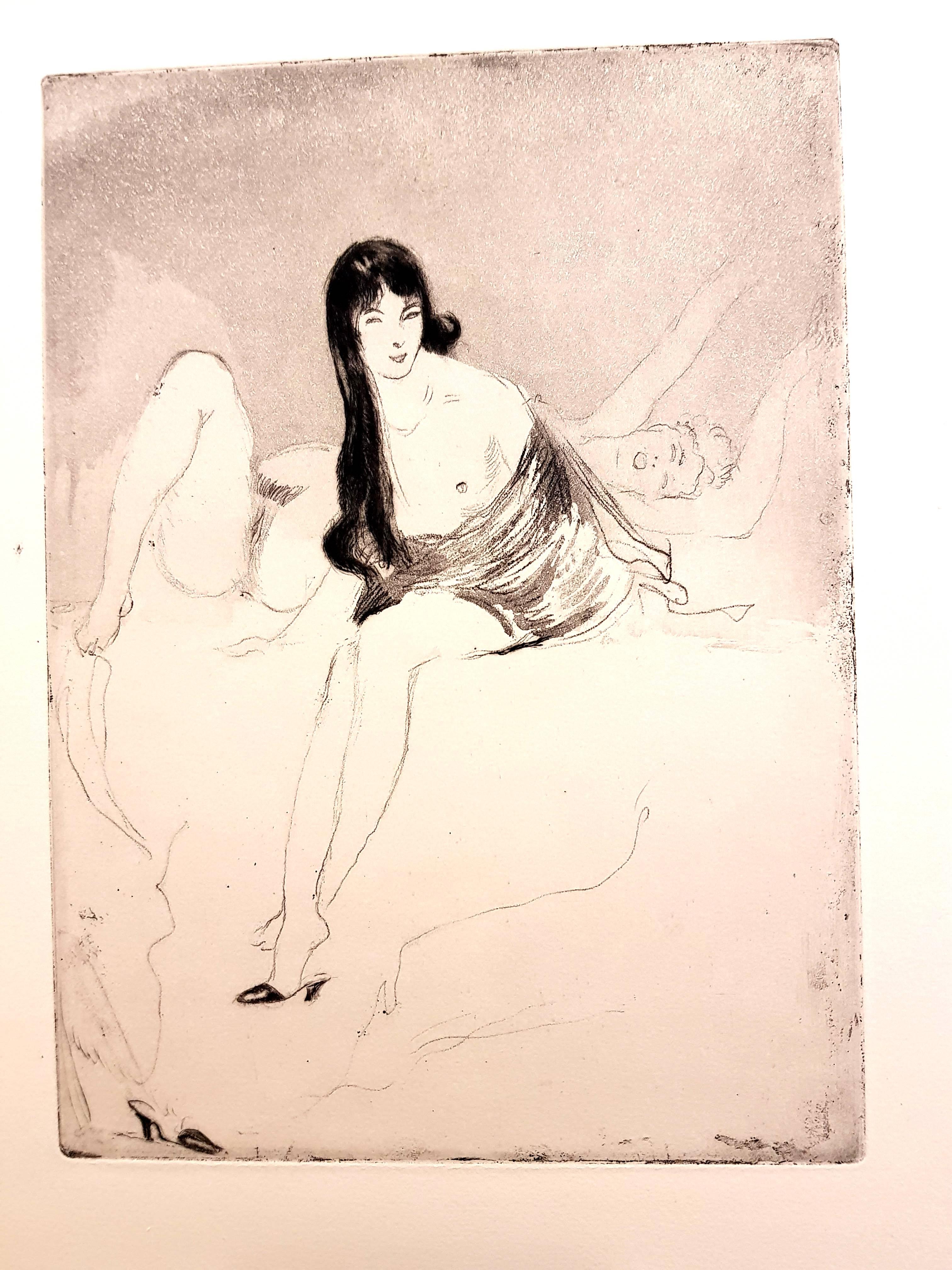 Jean Gabriel Domergue - Women - Original Etching - Print by Jean-Gabriel Domergue
