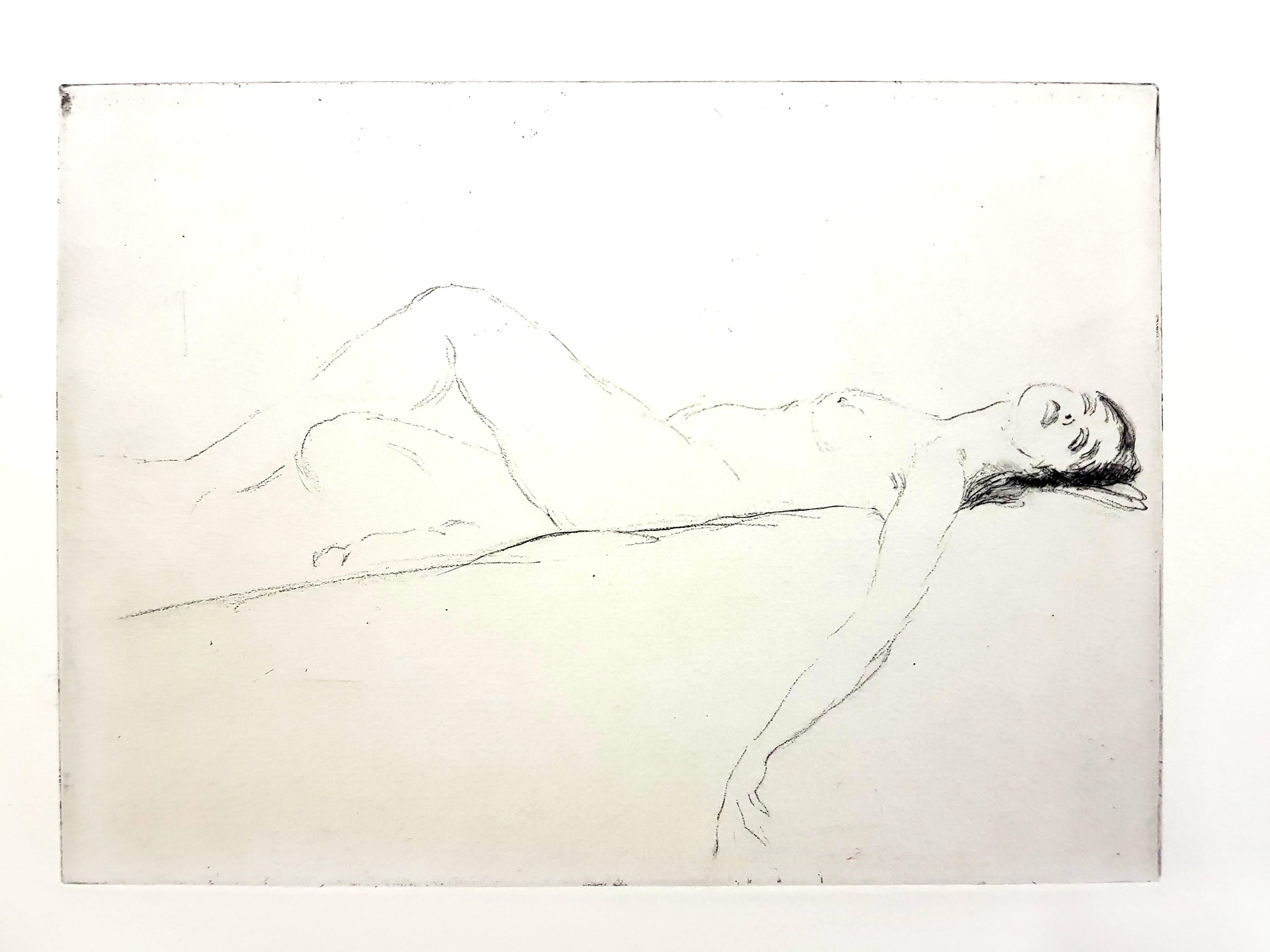 Jean-Gabriel Domergue Nude Print – Jean Gabriel Domergue – Frau – Original-Radierung