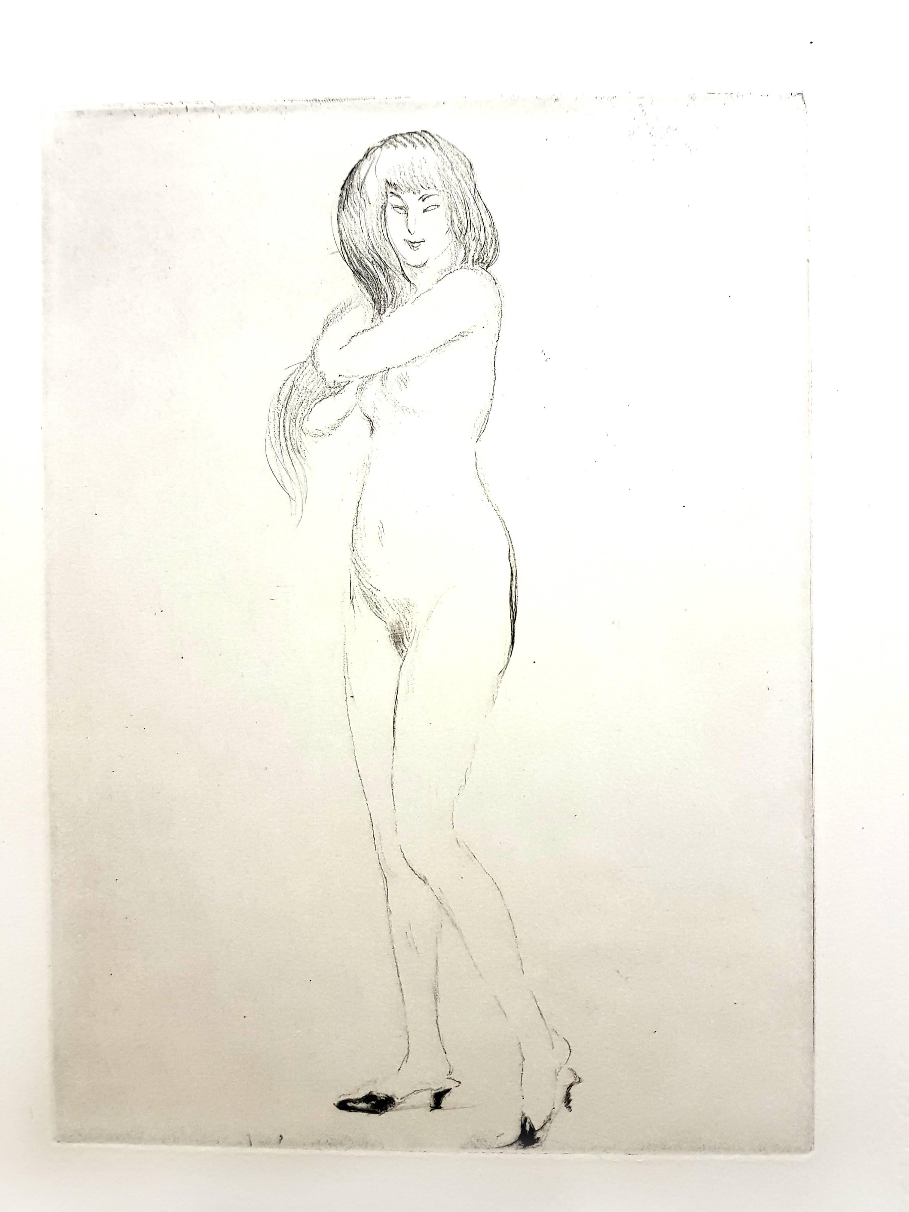Jean-Gabriel Domergue Nude Print – Jean Gabriel Domergue – Nonchalance – Original-Radierung
