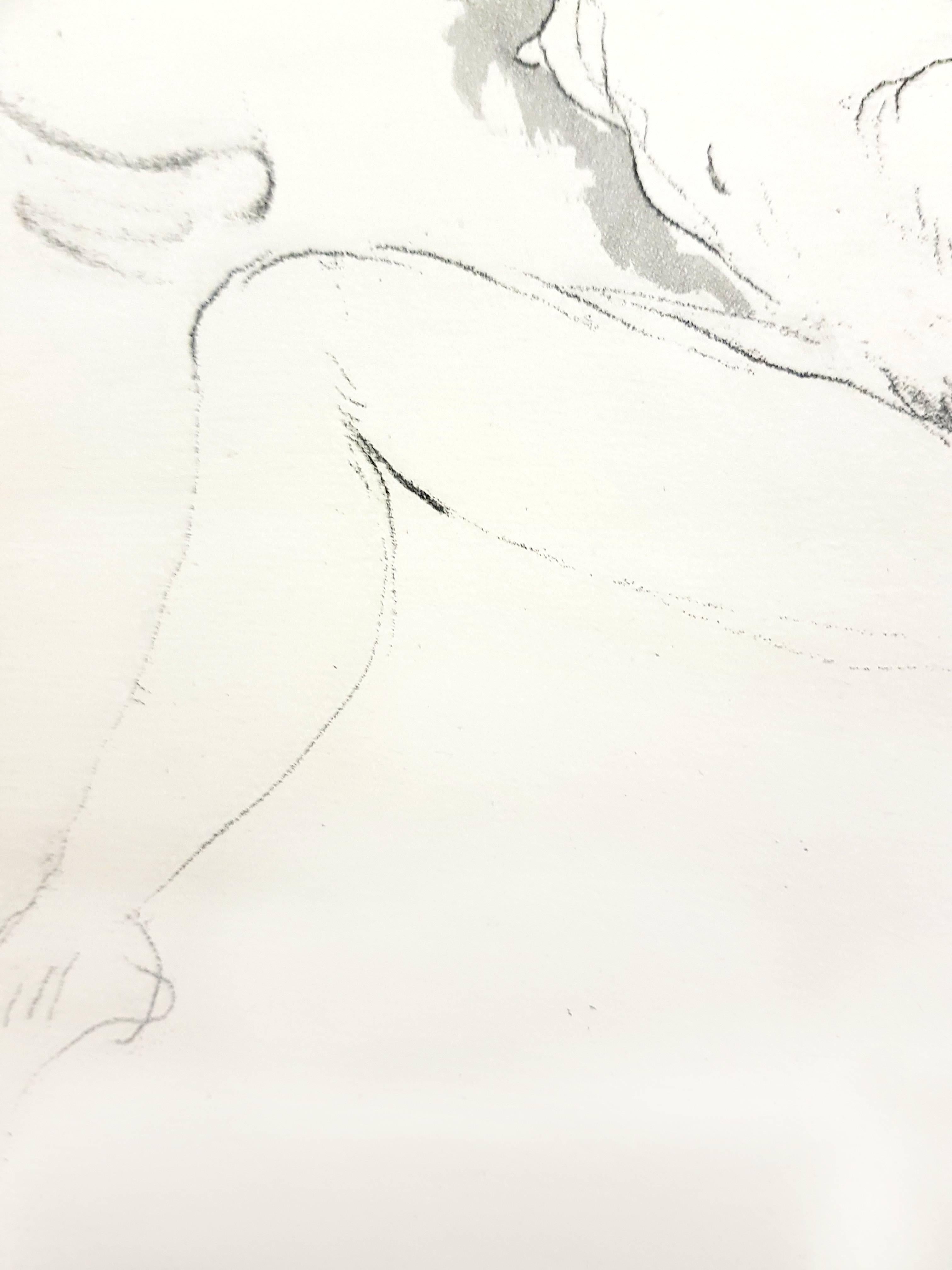 Jean Gabriel Domergue - Woman - Original Etching - White Nude Print by Jean-Gabriel Domergue