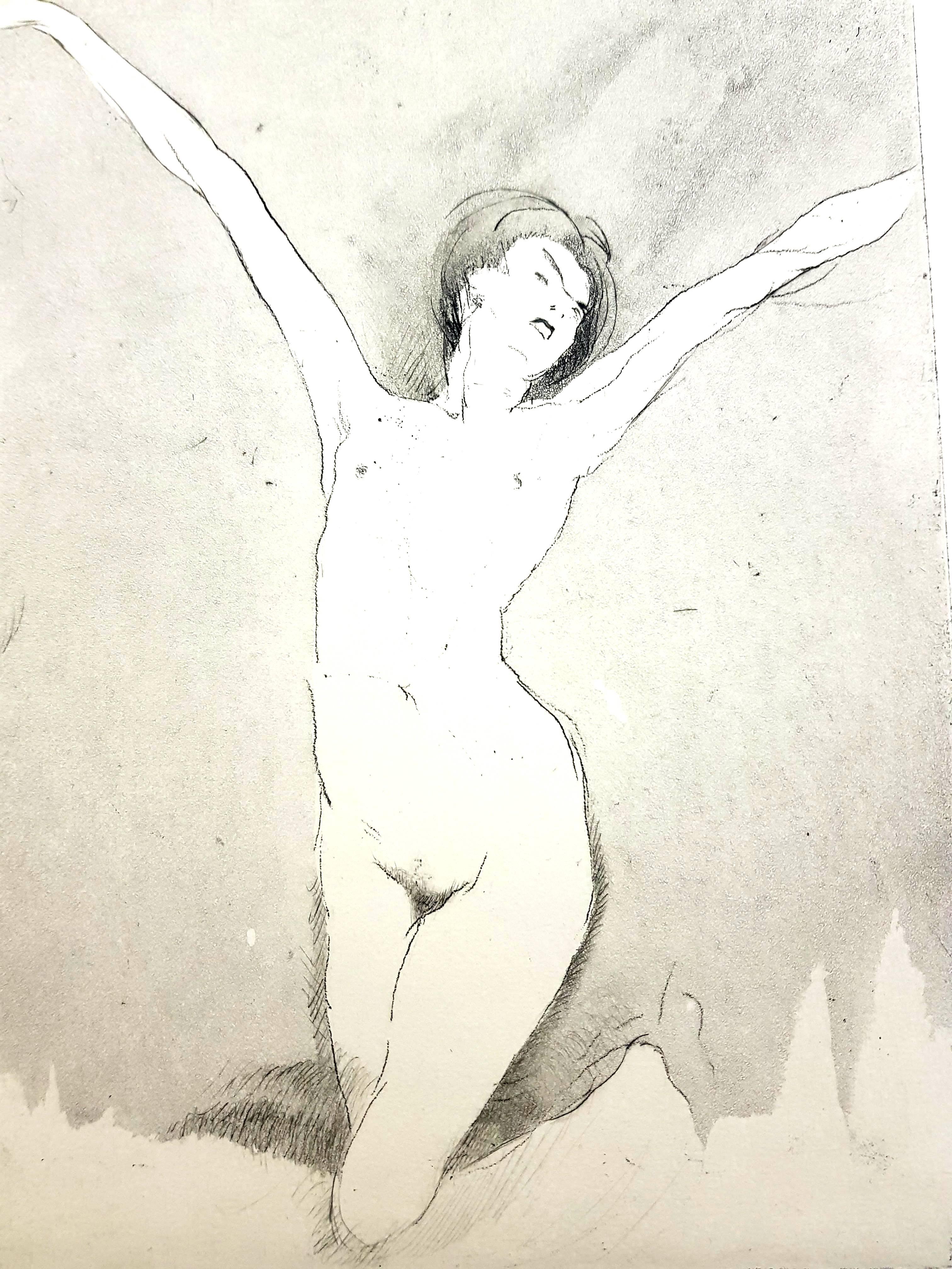 Jean Gabriel Domergue – Glück – Original-Radierung – Print von Jean-Gabriel Domergue