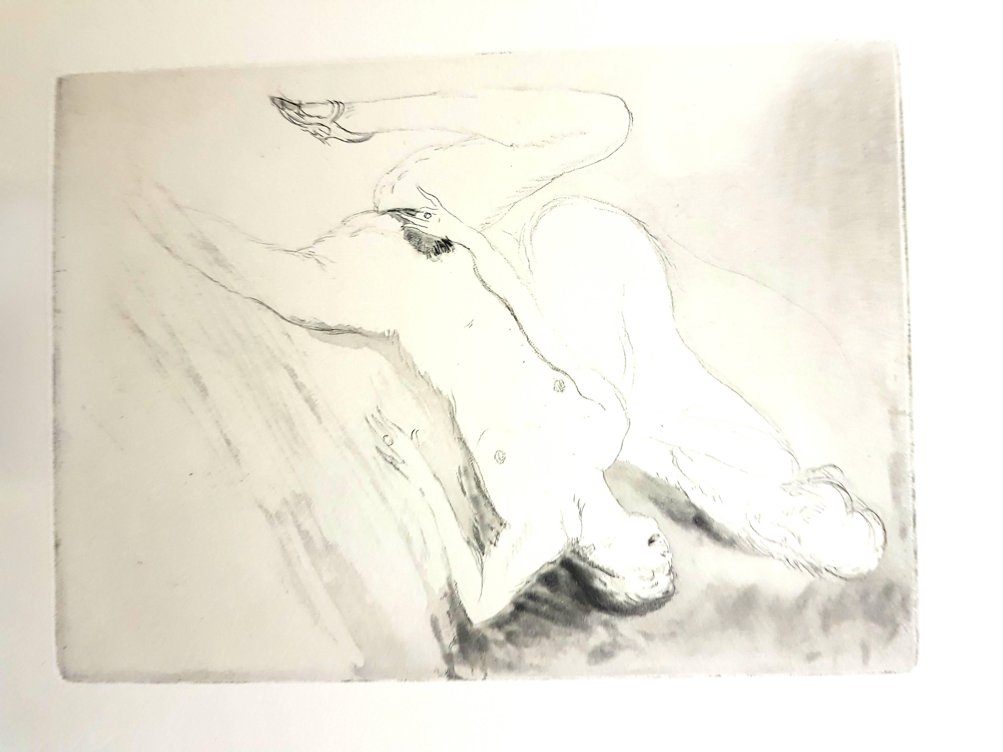 Jean-Gabriel Domergue Nude Print - Jean Gabriel Domergue - Women's Love - Original Etching