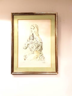 Leonard Foujita - Madonna with Child - Lithographie originale signée