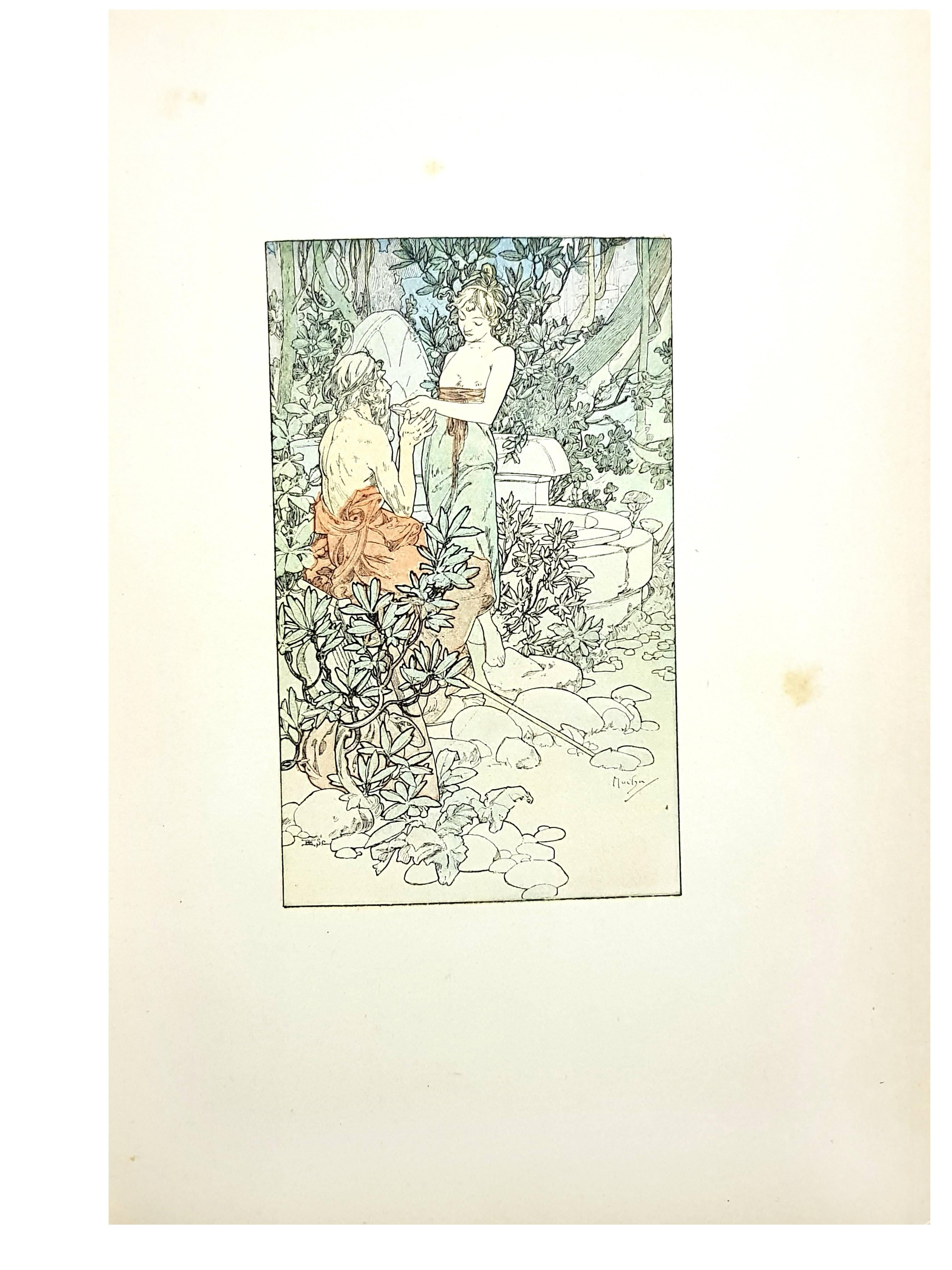 Alfons Mucha - Anatole France - Clio - 13 Original Lithographs  - White Portrait Print by Alphonse Mucha