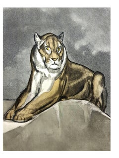 Paul Jouve (after) - Tiger - Original Engraving