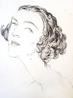 Jean Gabriel Domergue - Retrato - Aguafuerte original