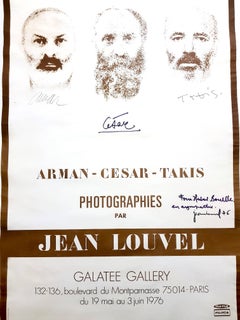 Retro César, Arman, Takis - Signed Original Exhibition Poster - Signed by All